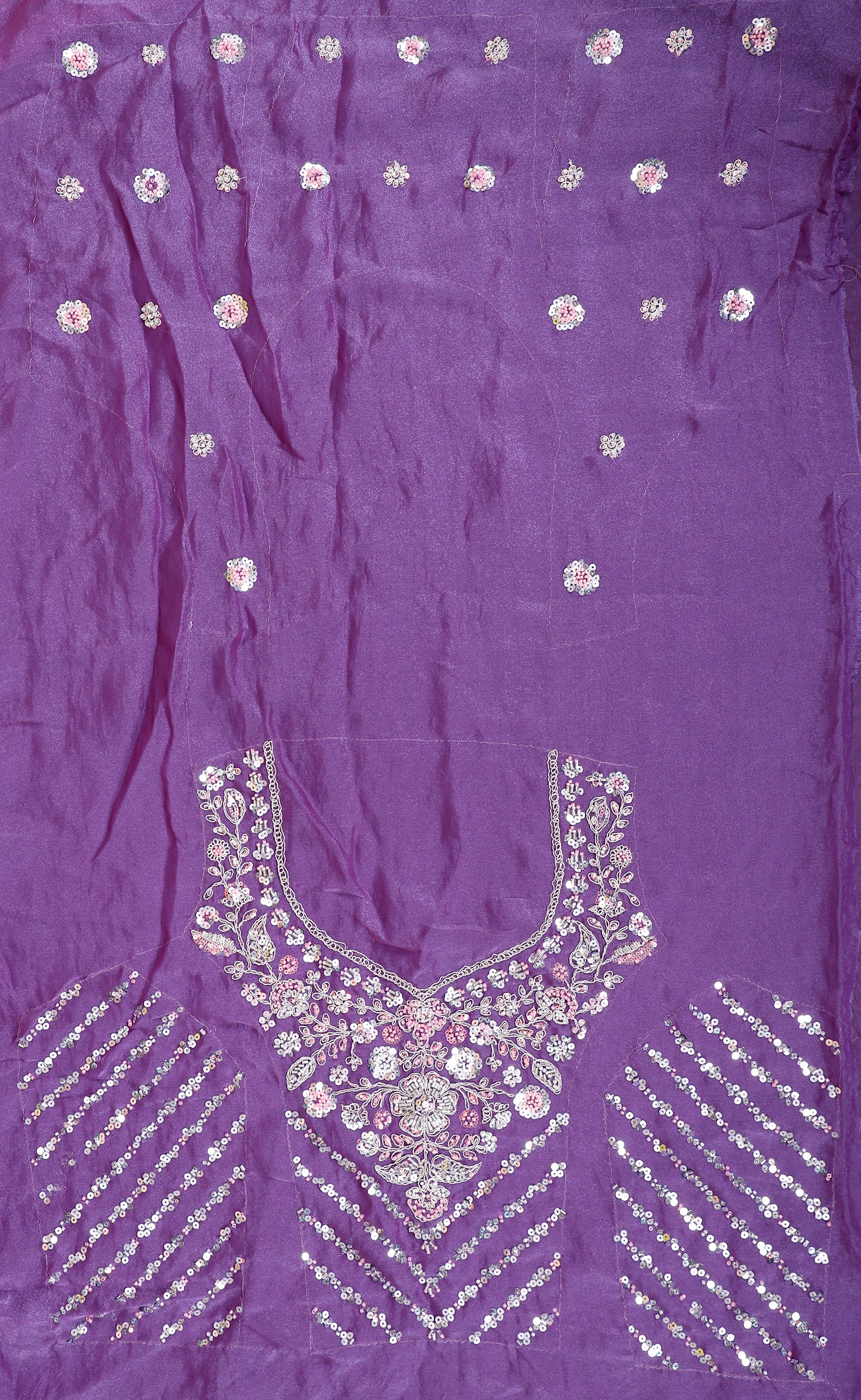 Purple Shimmer Lehenga With Beads