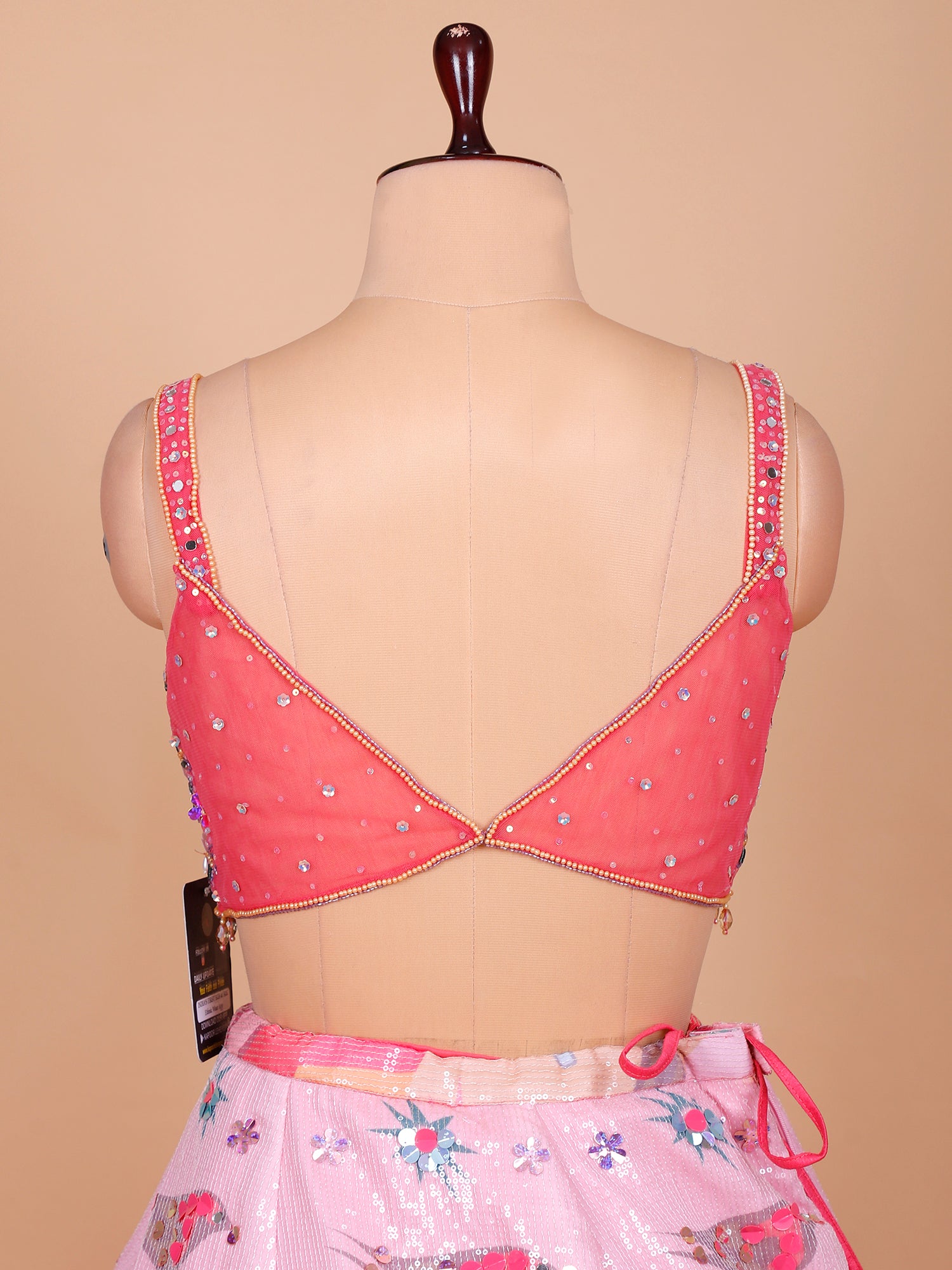 Pink Imported Lehenga With Multi Sequins