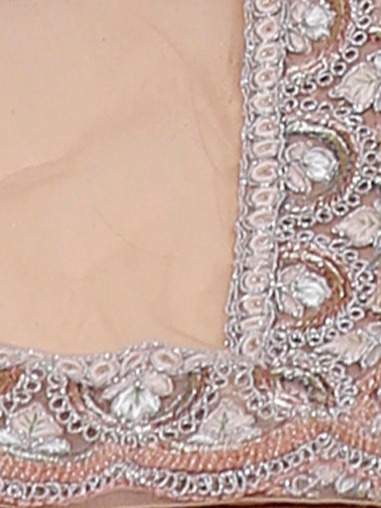 Sunset Peach Sparkle Jarkan Beads Lehenga