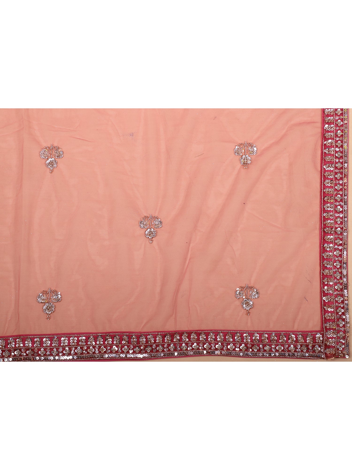 Baby Pink Lehenga With Glasscut Embellishments