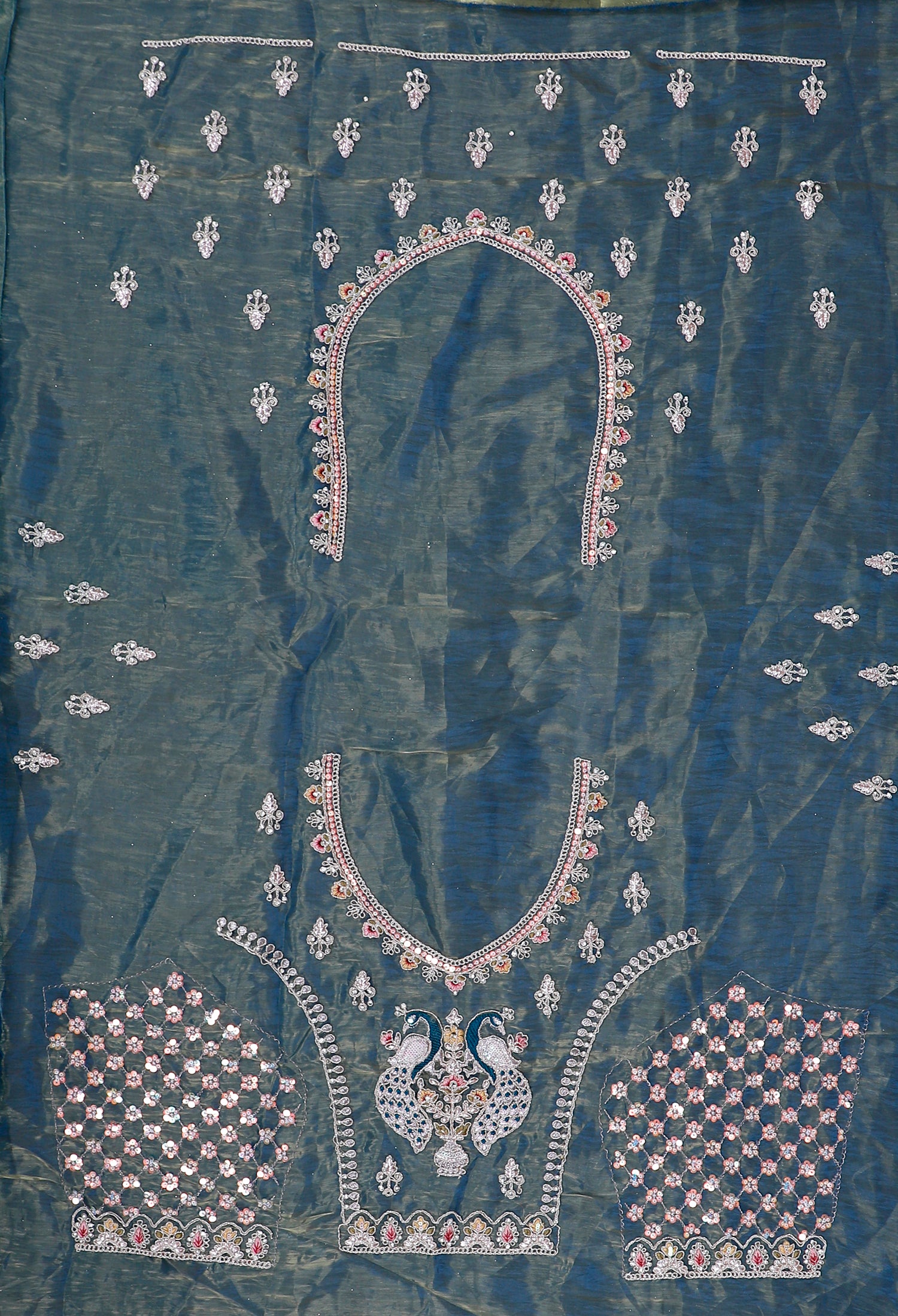 Shimmering Ice Blue Luxury Lehenga