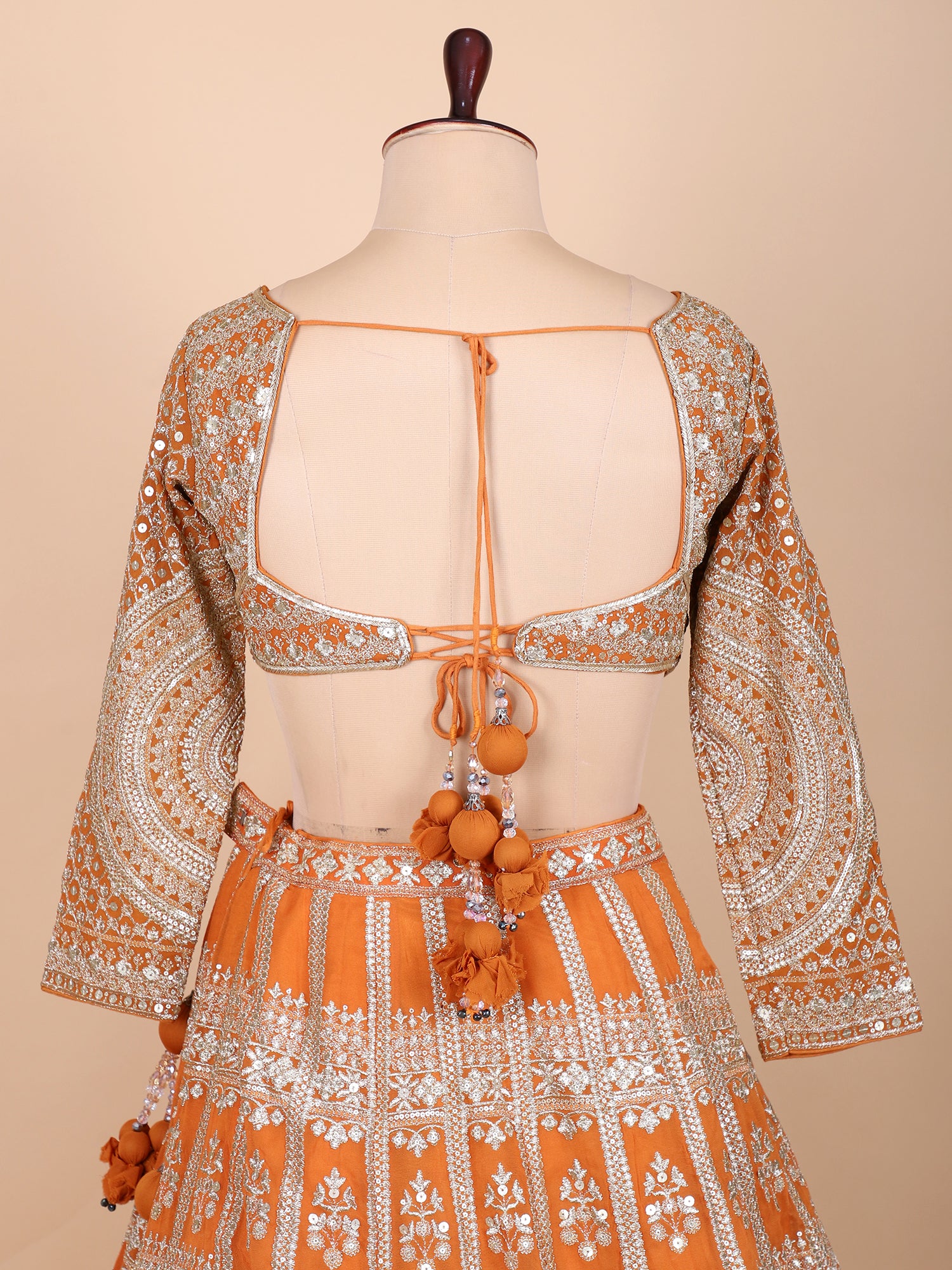 Traditional Orange Lehenga With Matching Dupatta