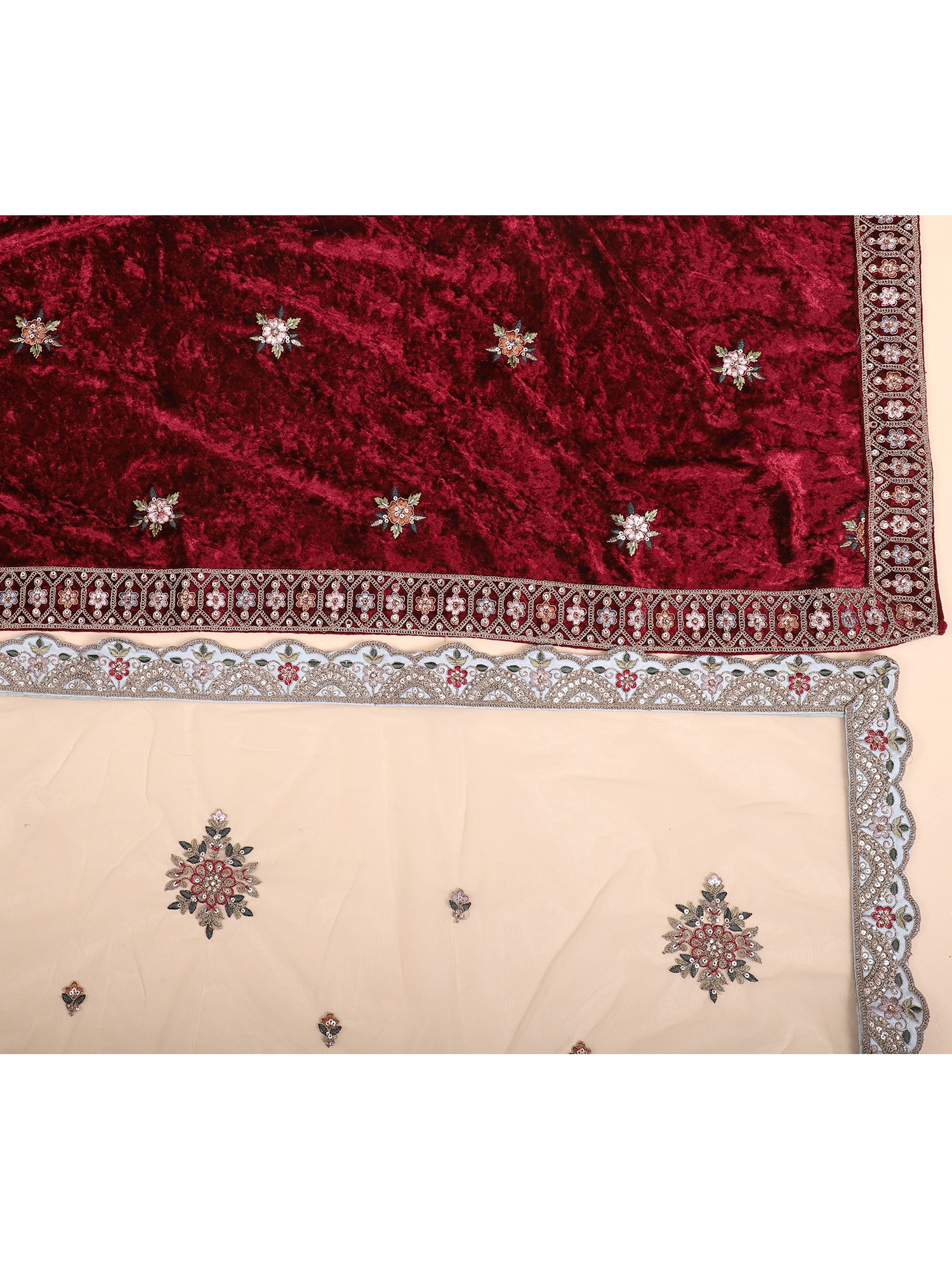 Light Pista Silk Lehenga With Handwork