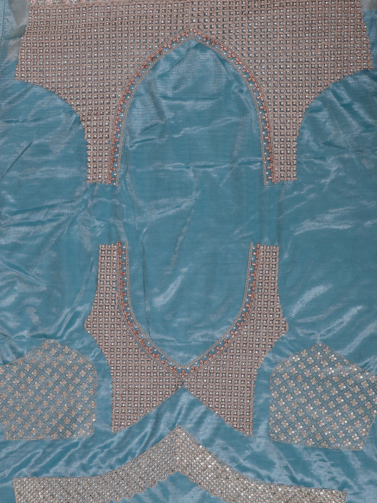 Rama Blue Jimmy Choo Embroidered Lehenga