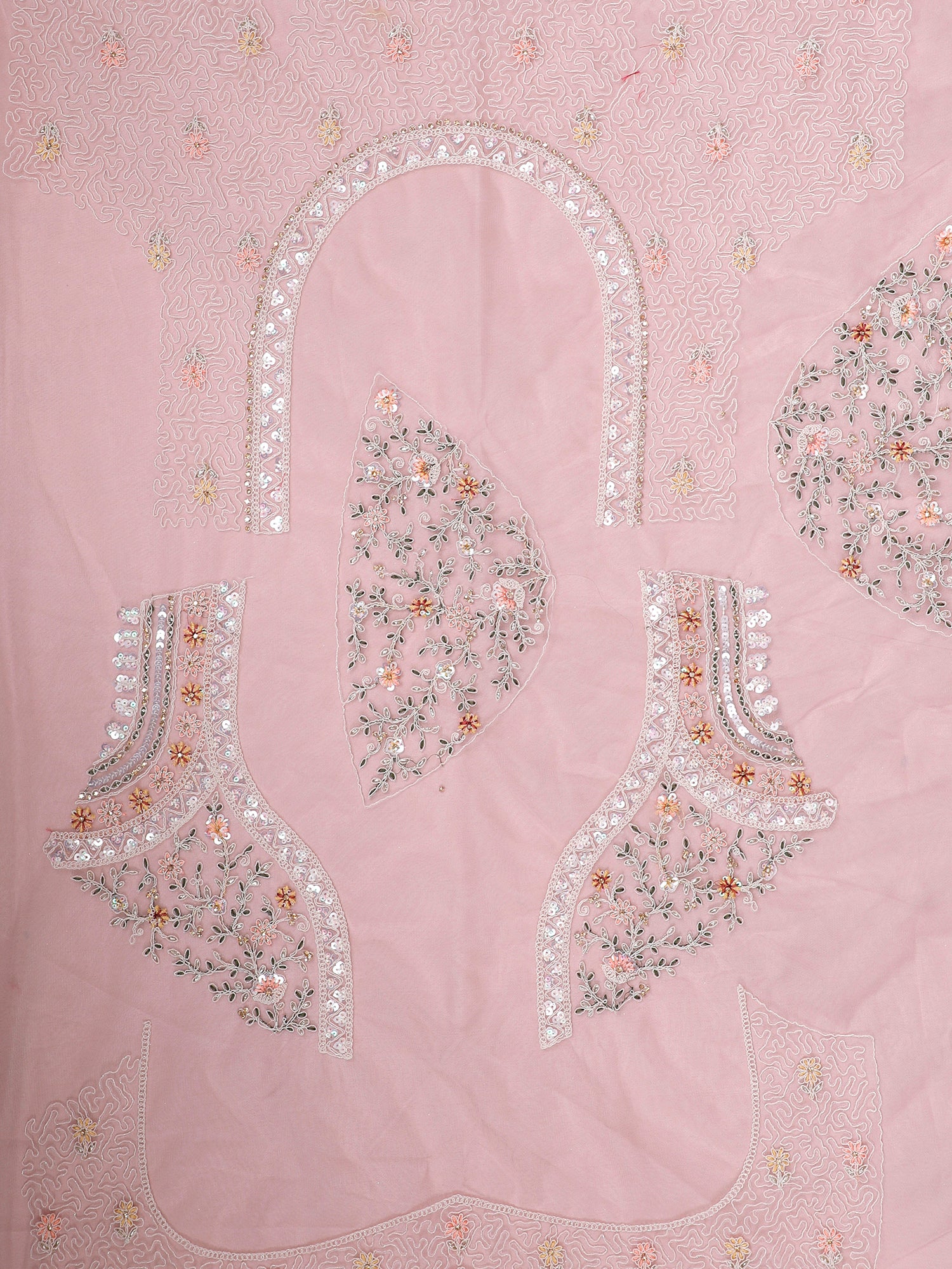 Baby Pink Net Lehenga With Diamond