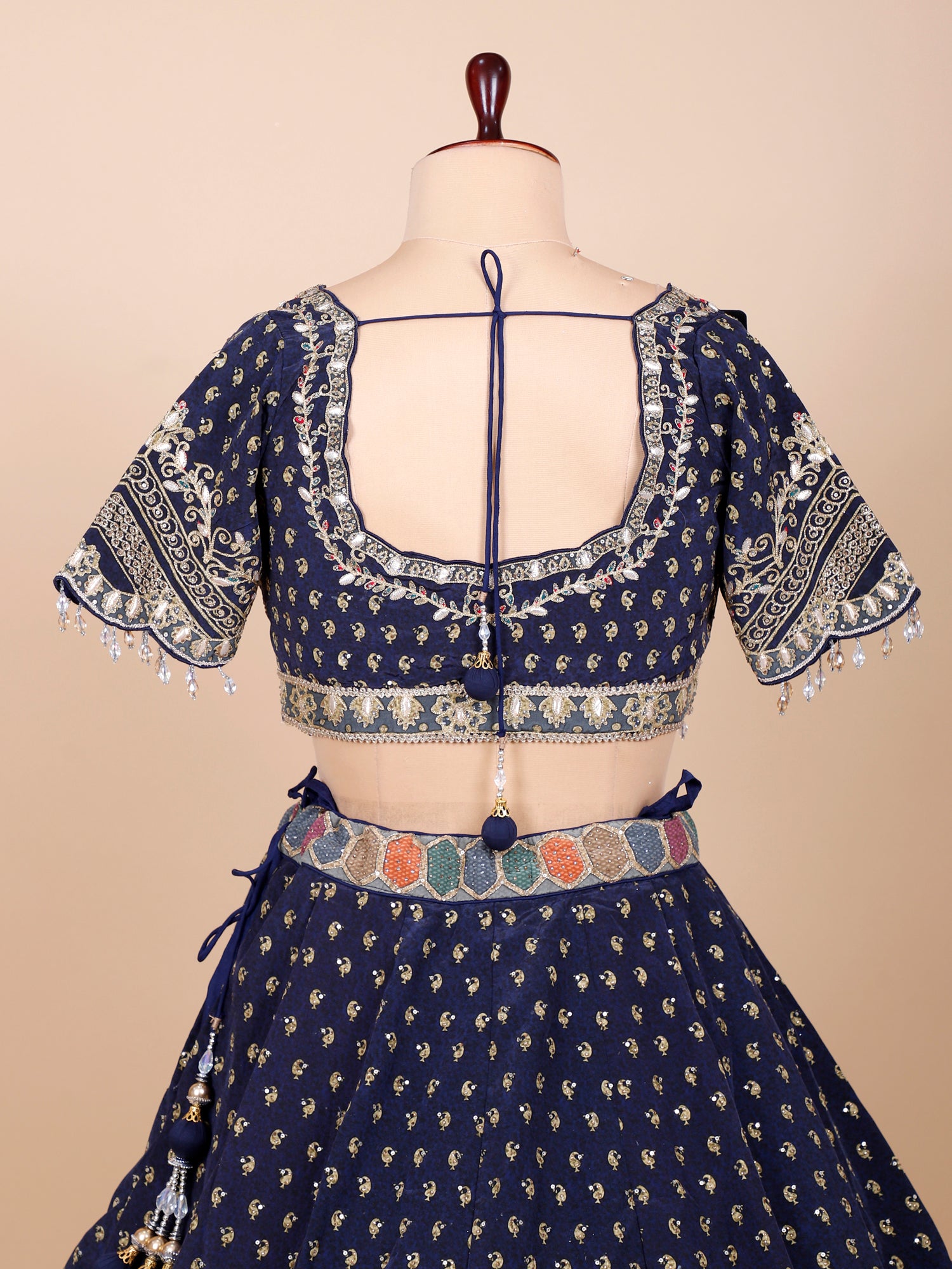 Purple Royal Pearlwork Lehenga