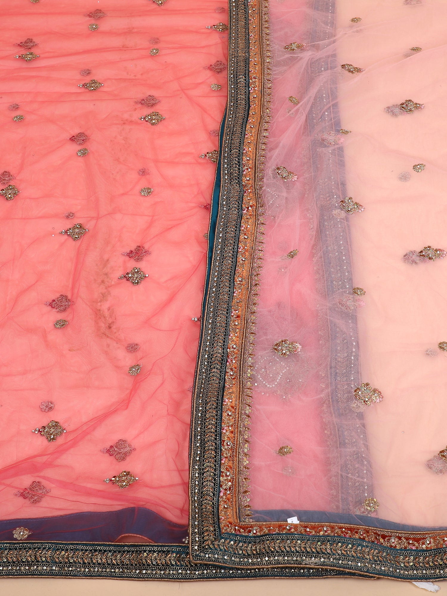 Vibrant Multicolor Lehenga With Jarkan & Thread Handwork Detailing