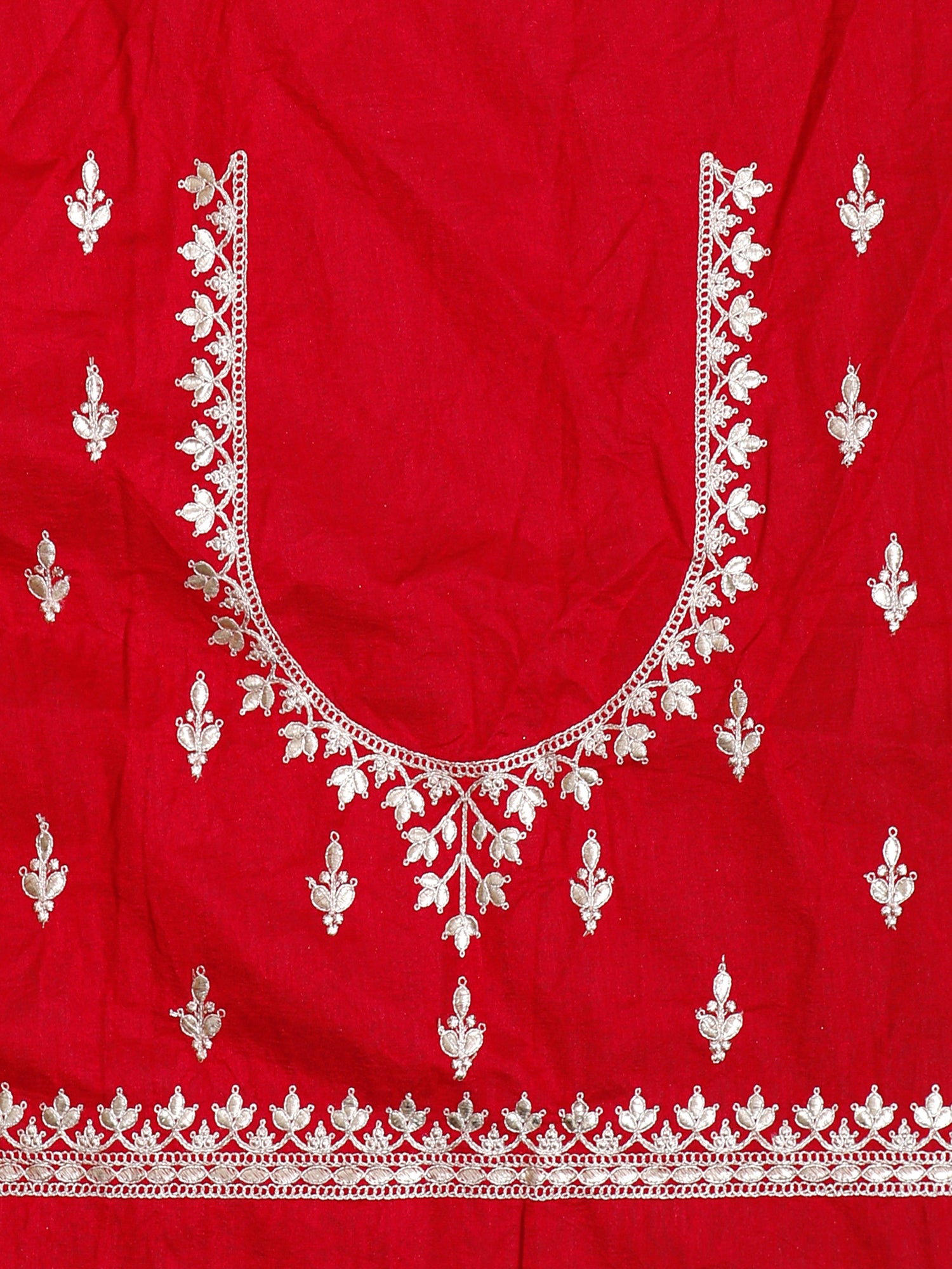 Royal Contrast Red-White Embroidered Lehenga
