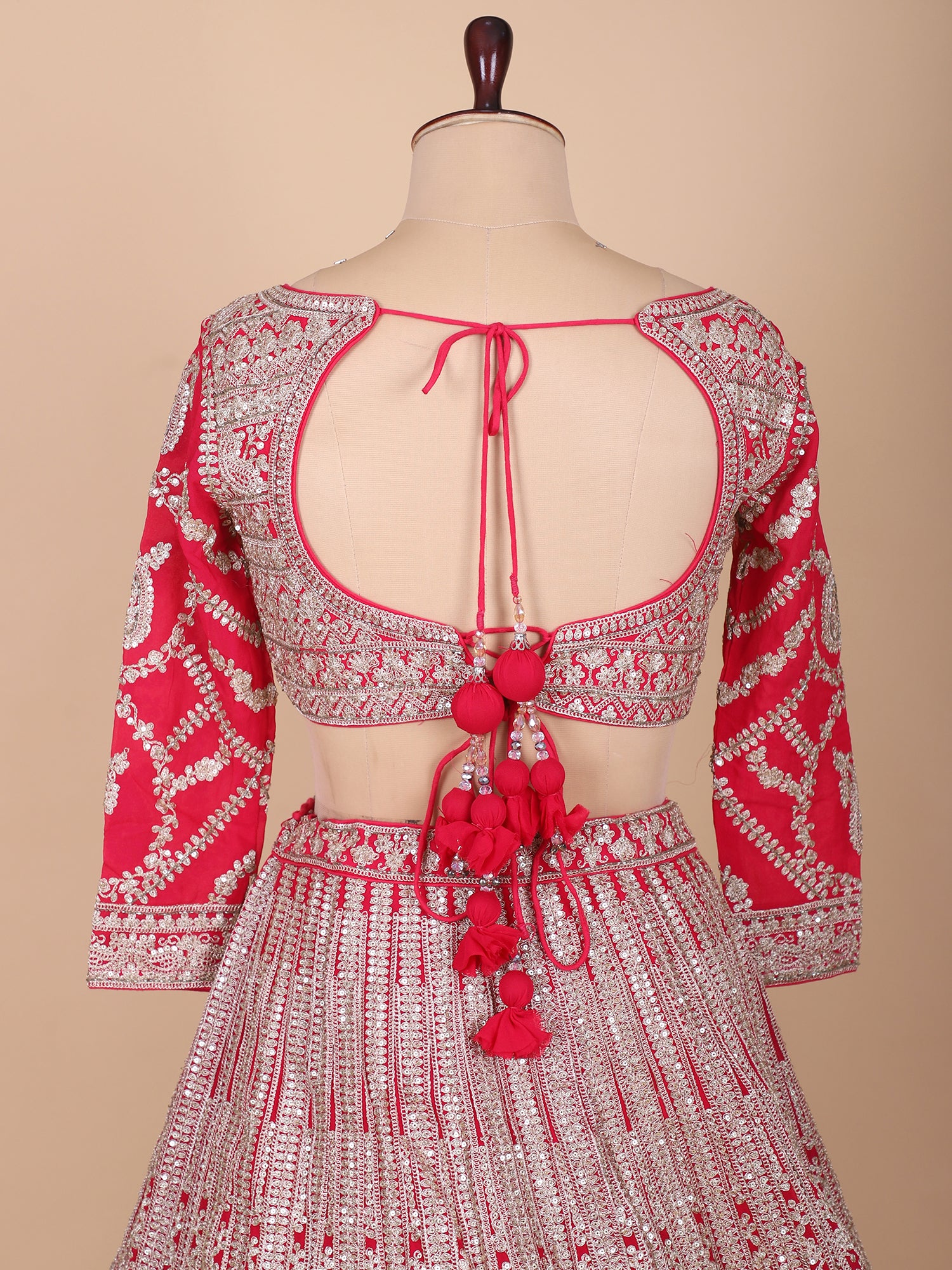 Blush Pink Georgette Embroidered Lehenga