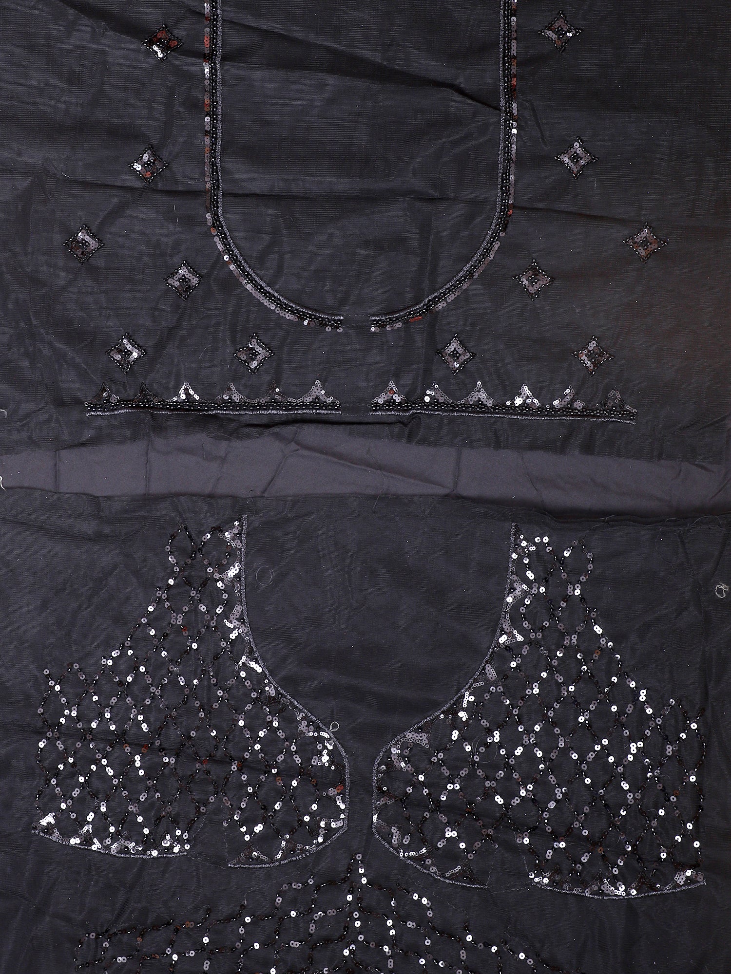 Black Net Lehenga With Sequins