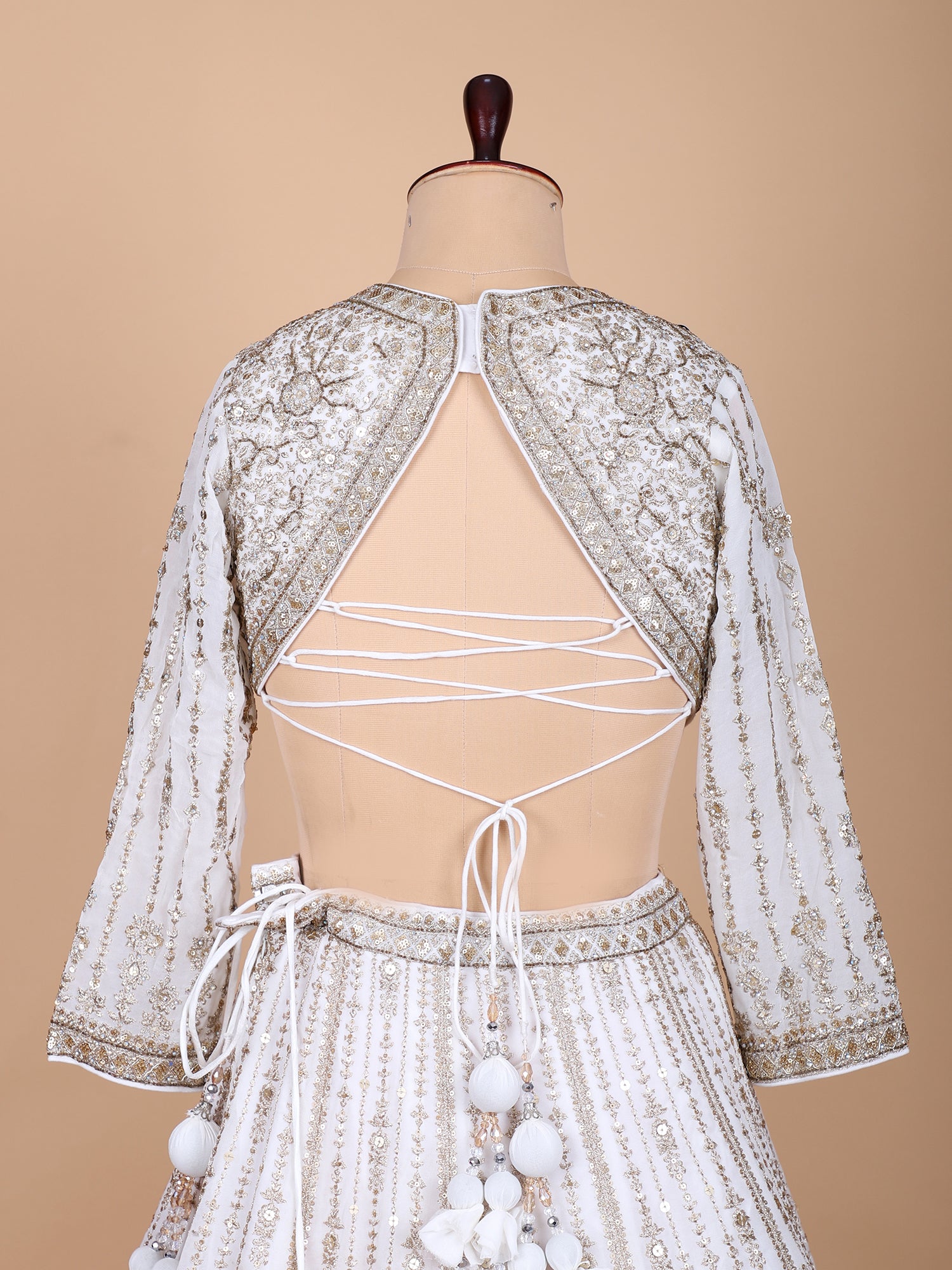 Ivory White Lehenga With Luxe Jarkan Handwork