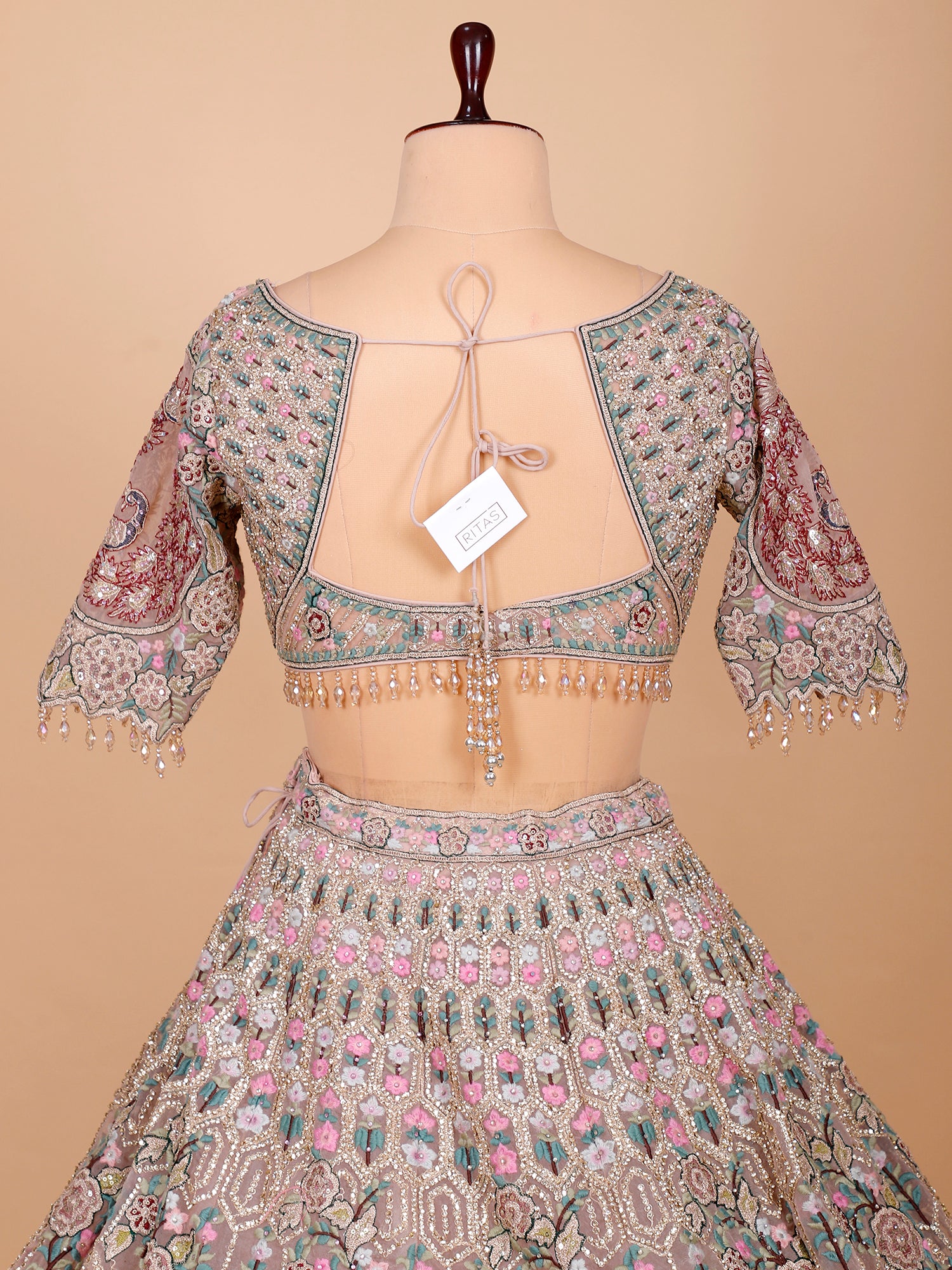 Onion Pink Butterfly Net Designer Lehenga