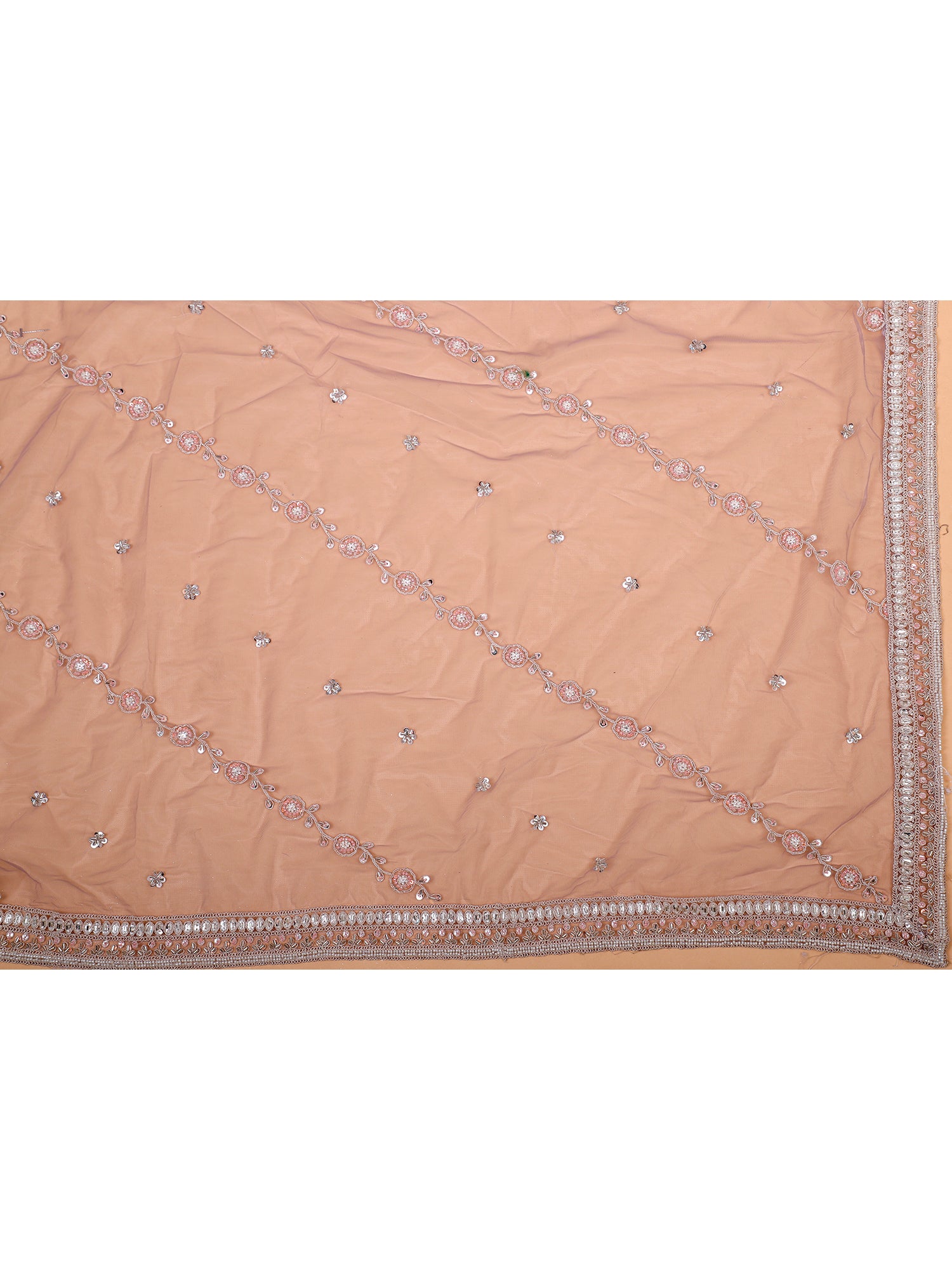 Lavender Silk Lehenga With Handwork And Beadwork
