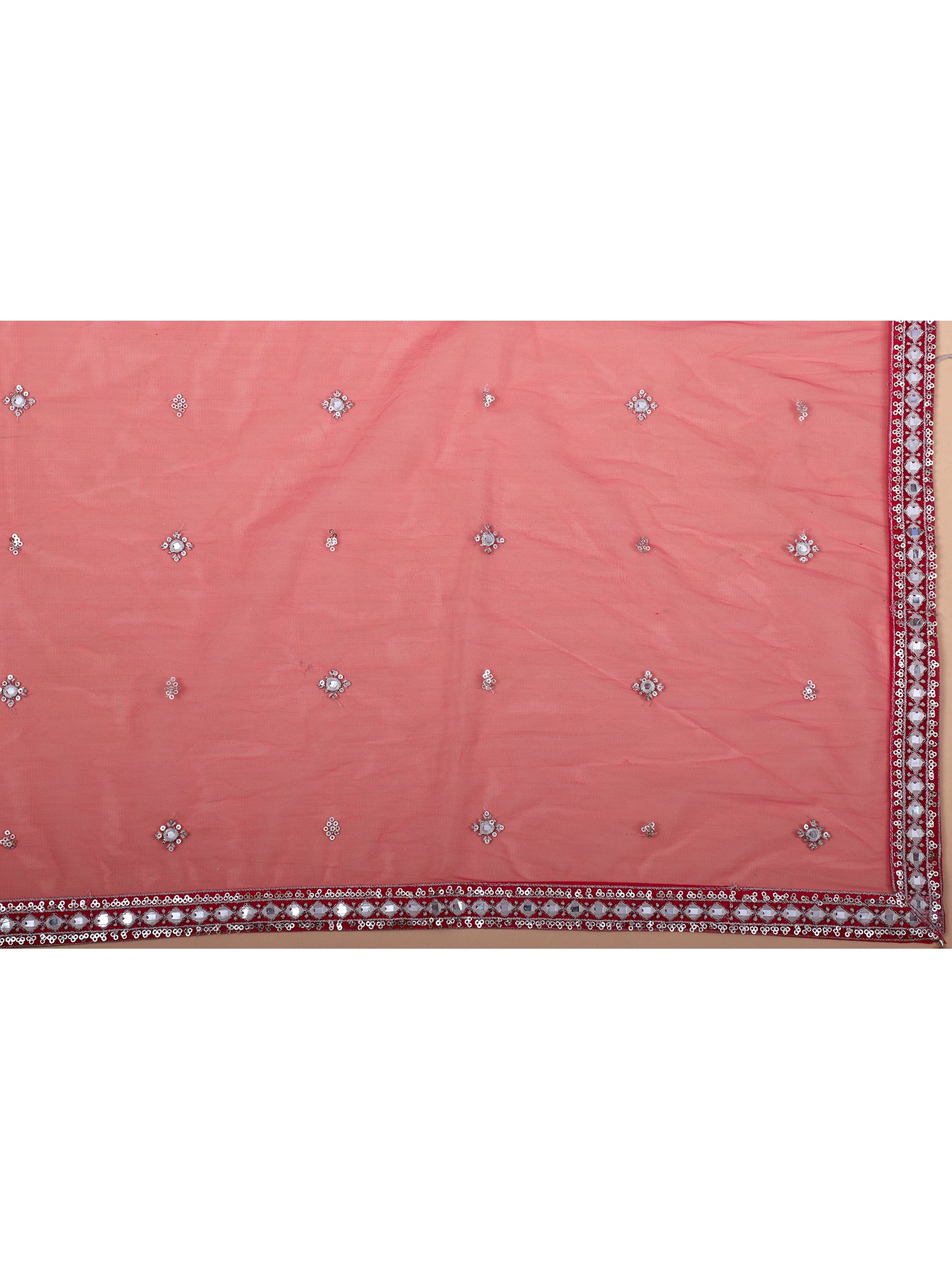 Designer Rani Pink Georgette Embroidered Lehenga