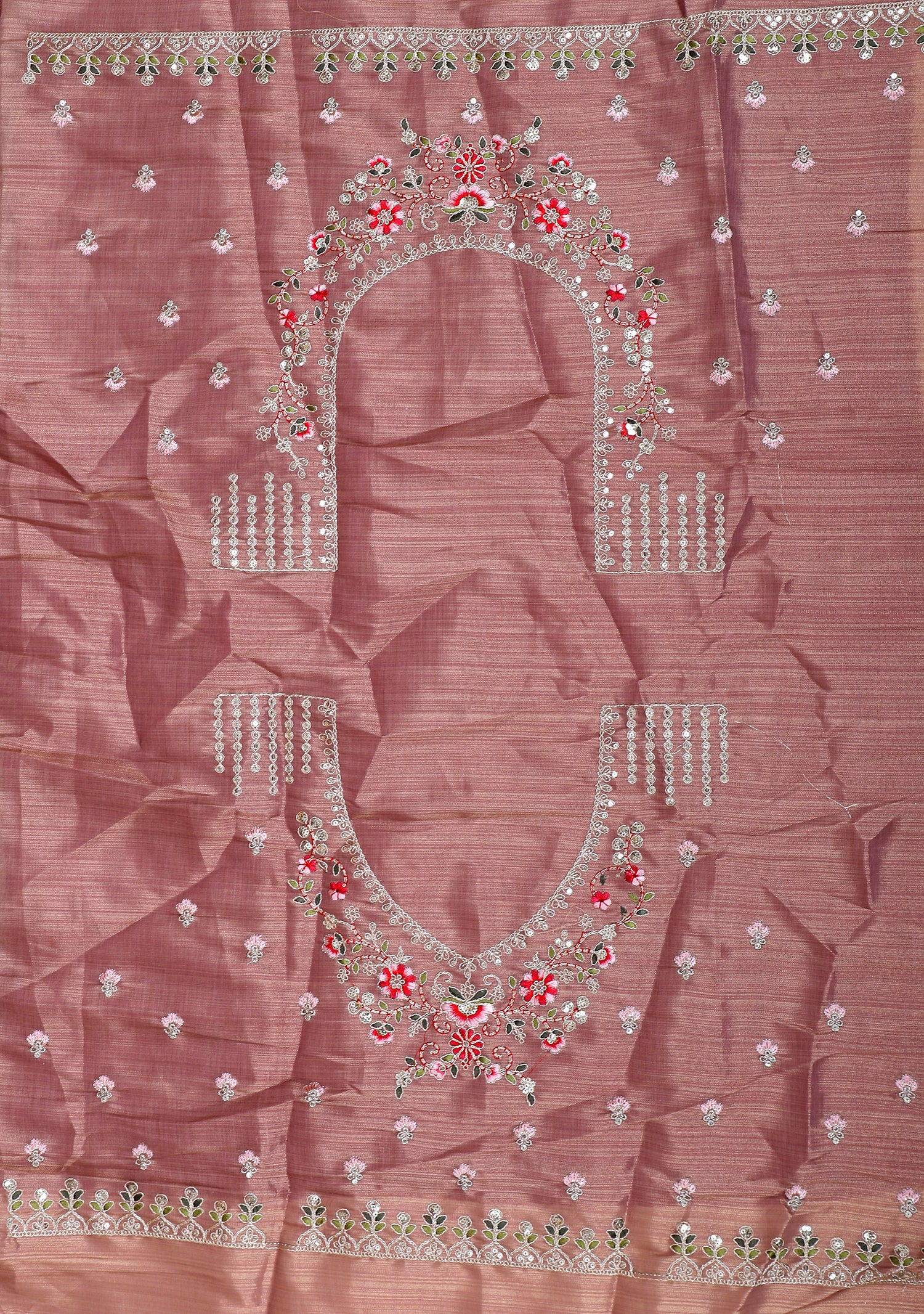 Multi-Color Silk Lehenga With Multi-Thread