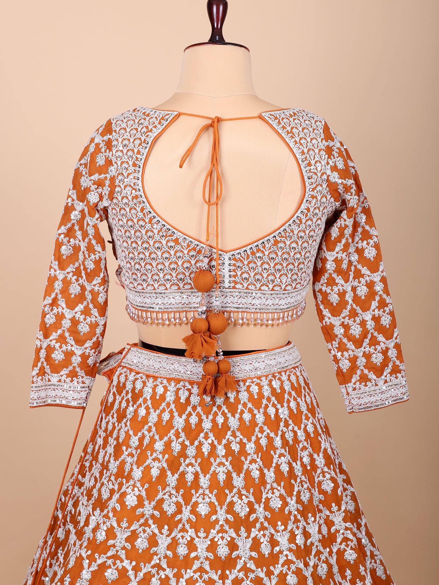 Opulent Mustard Gold Georgette Lehenga For Festive Grandeur