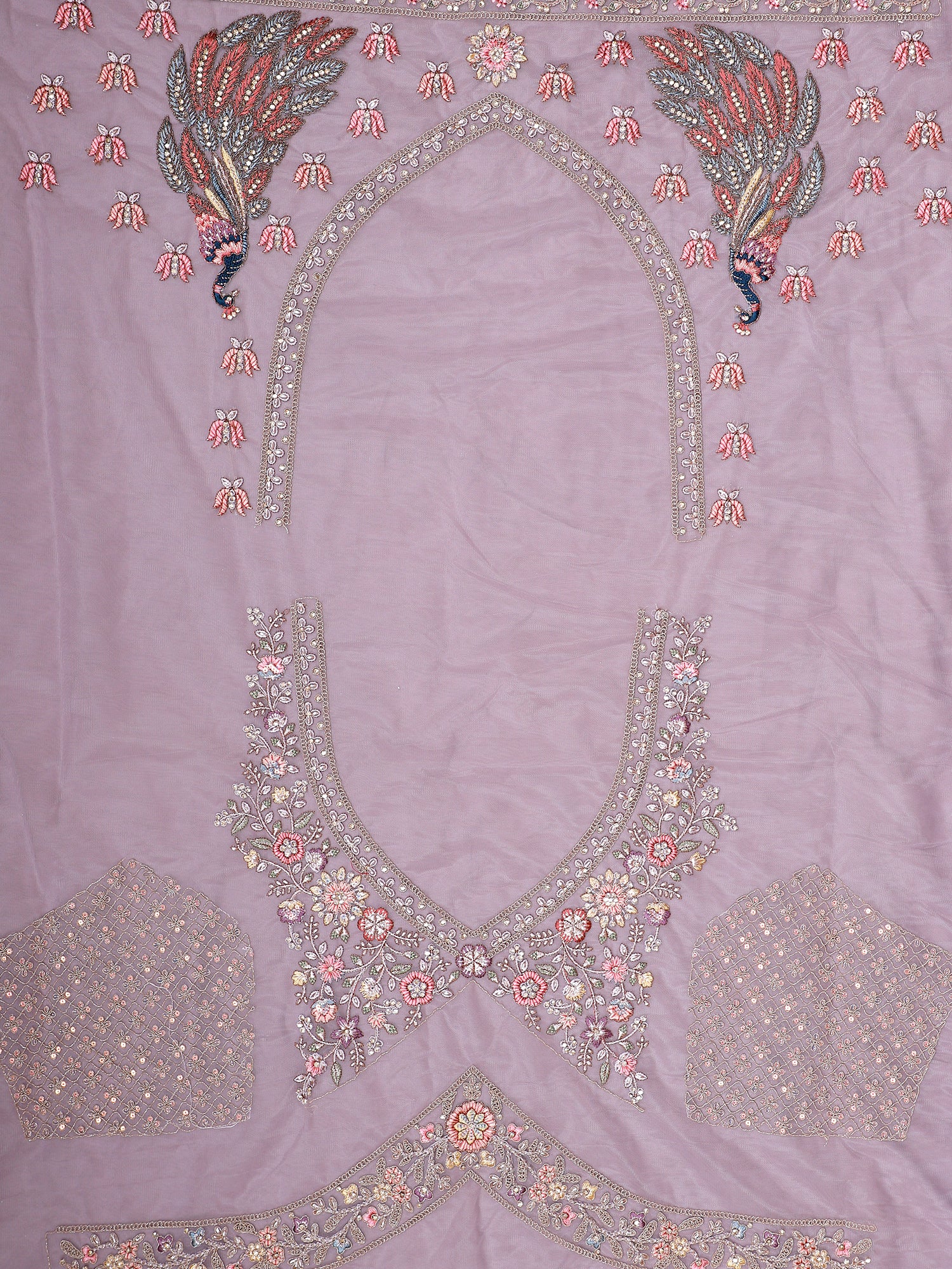 Designer Lavender Net Lehenga
