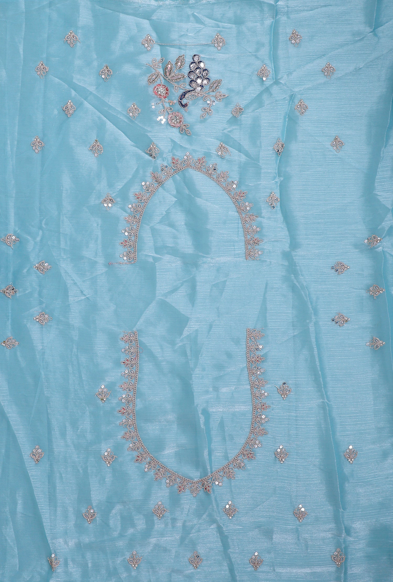 Sky Blue Hand Beaded Embroidered Lehenga