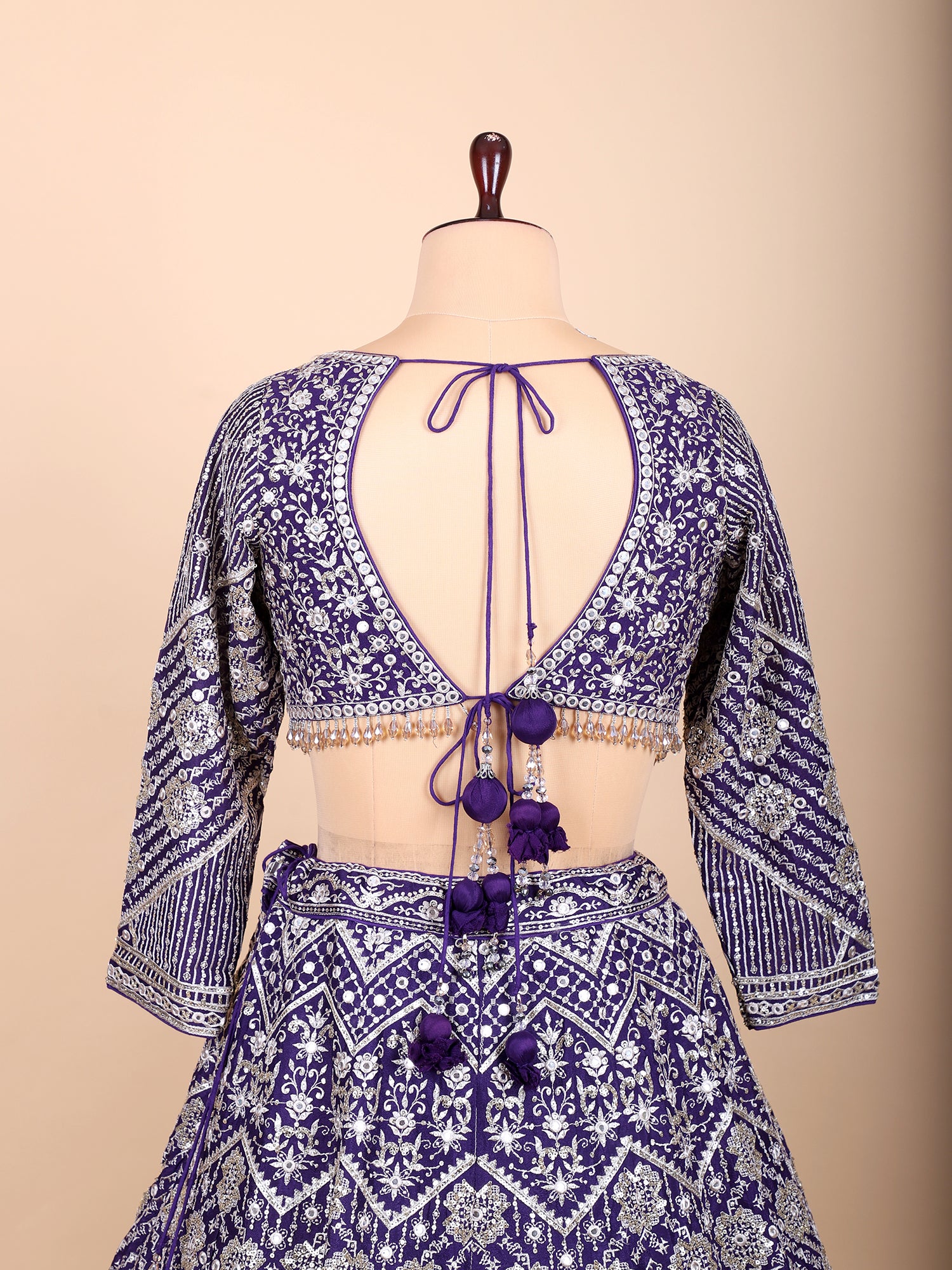 Plum Grace Purple Threadwork Lehenga