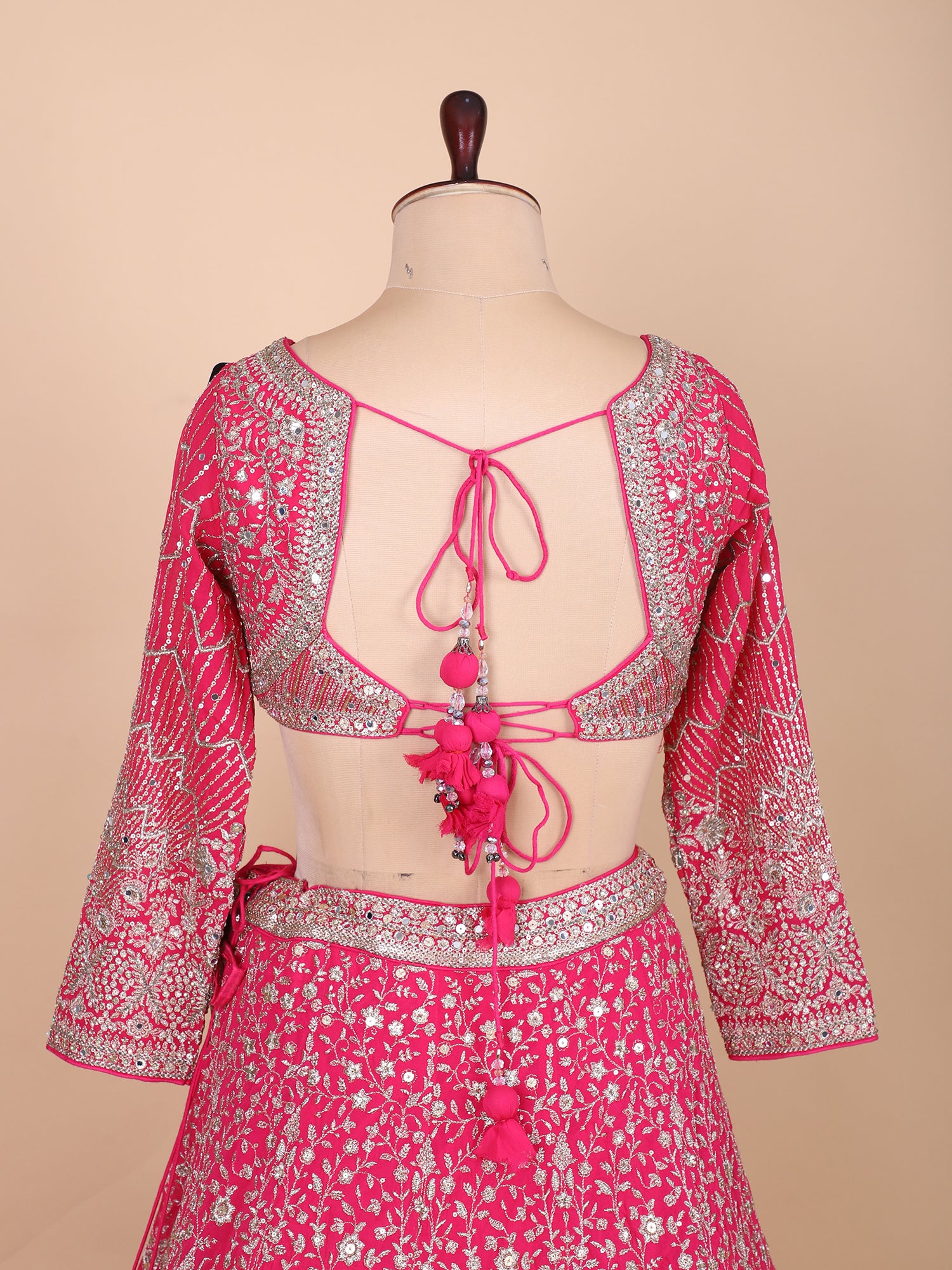 Pink Georgette Lehenga