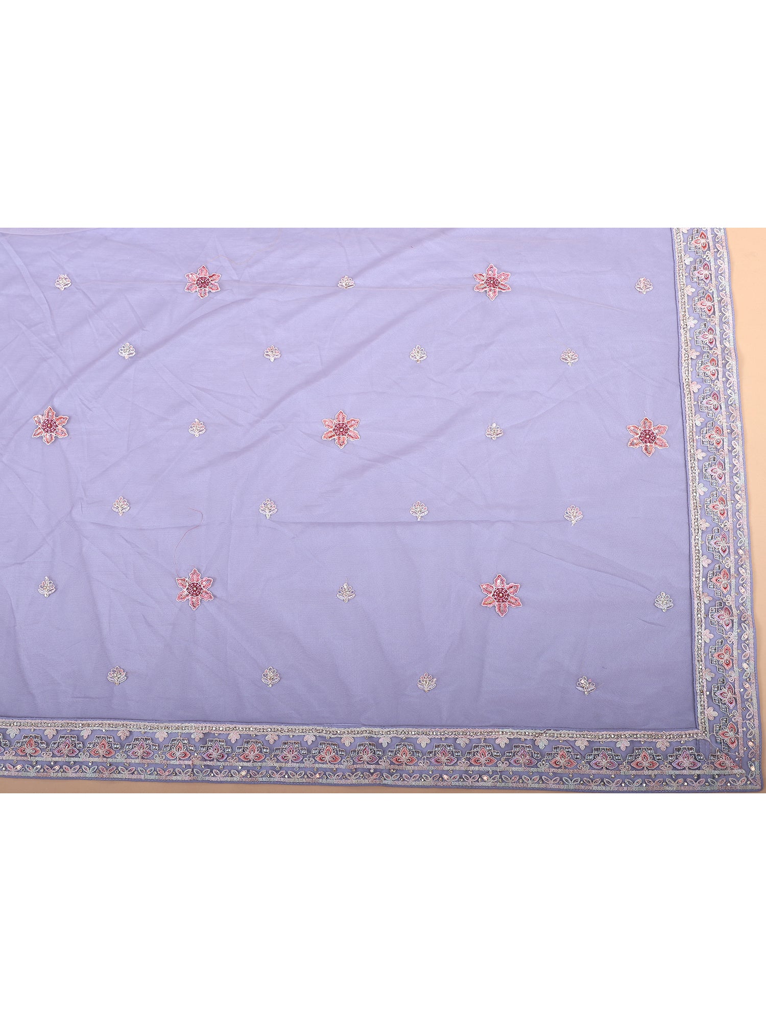 Glow Softly In Lavender Net Jarkan Lehenga