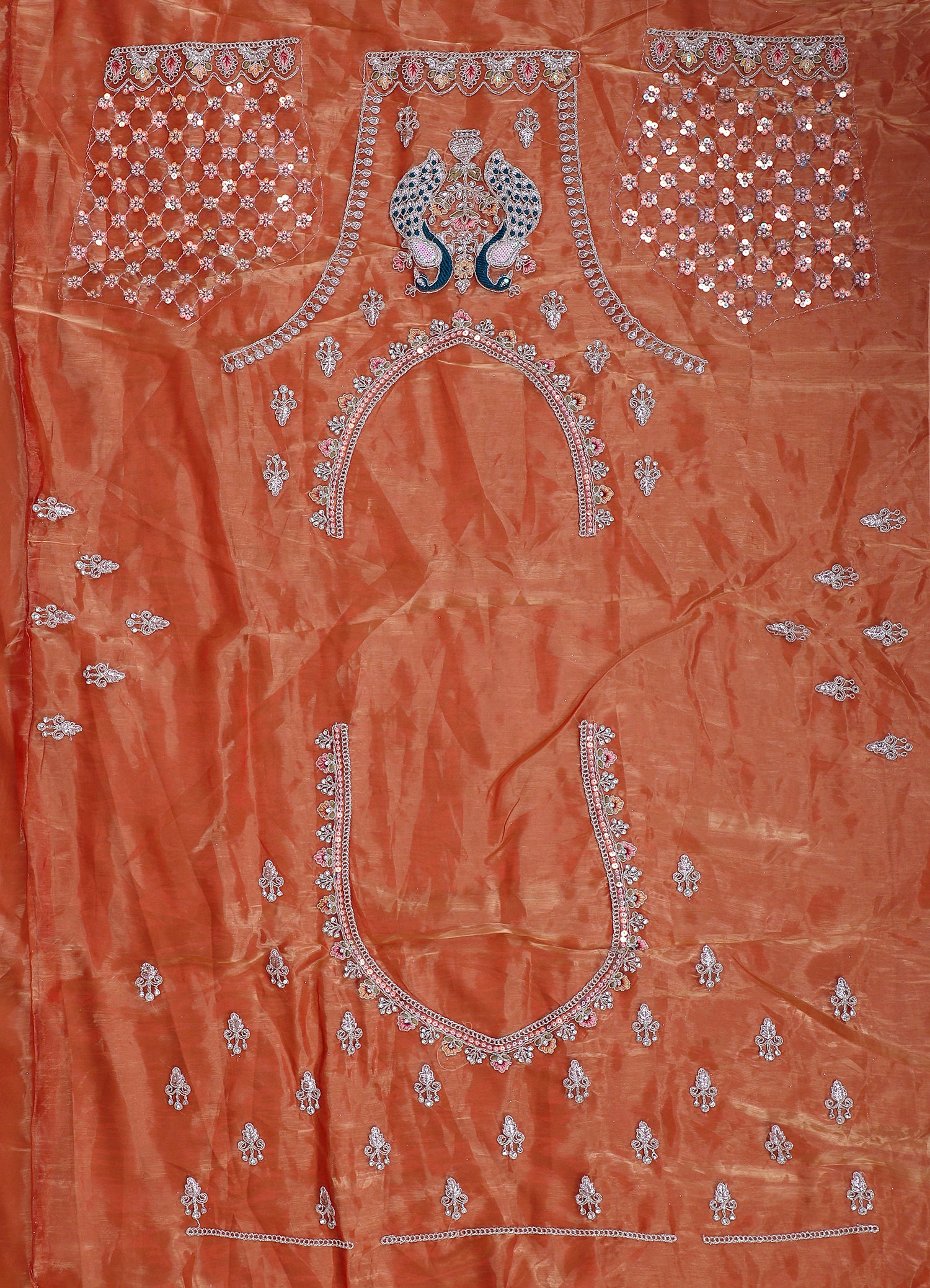 Luxury Dusty Orange Hand Embroidered Lehenga
