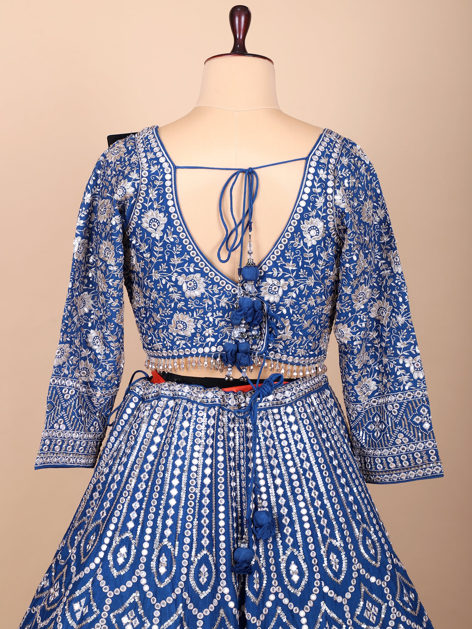 Embroidered Blue Georgette Outfit