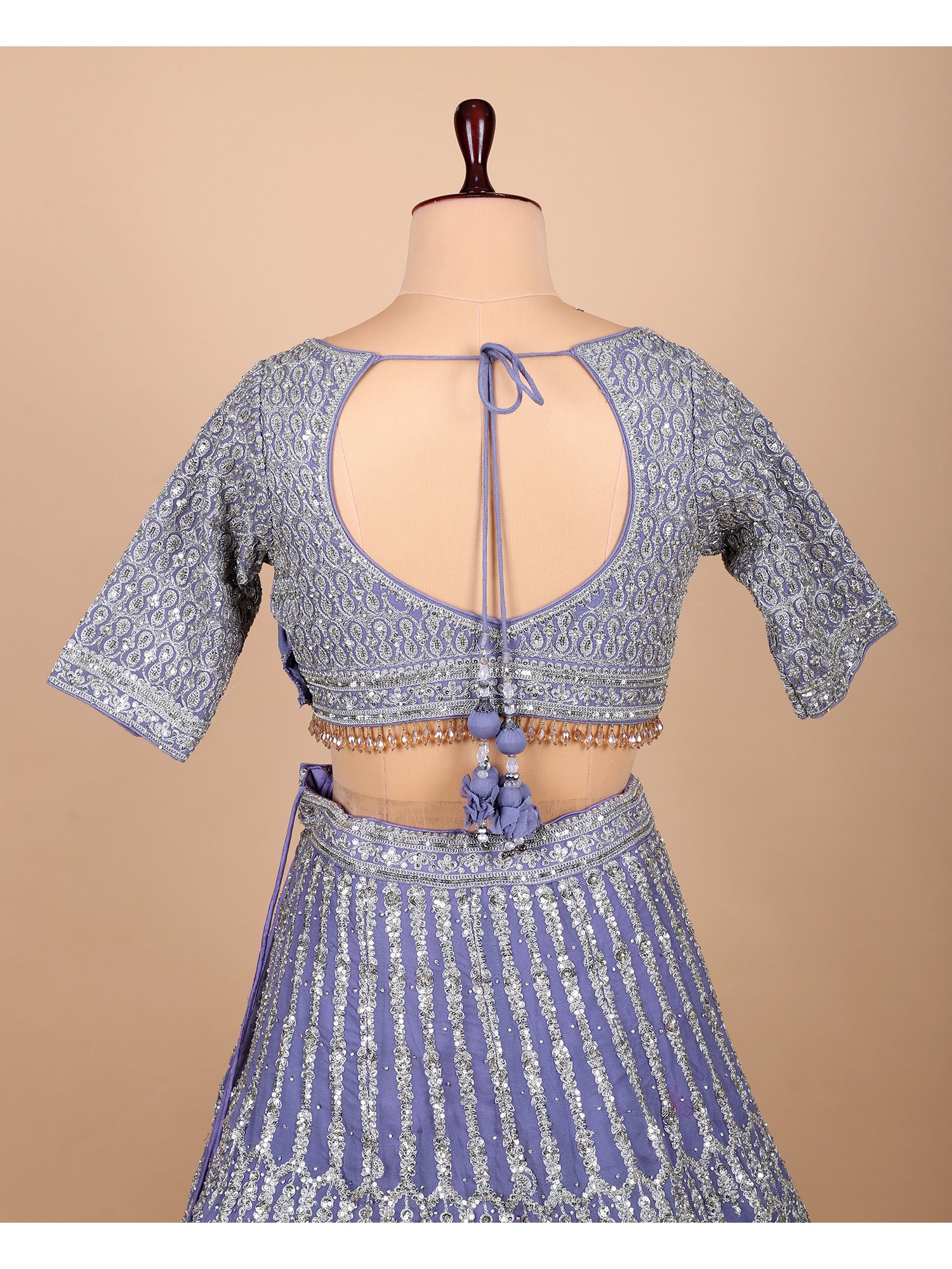 Lavender Gleam Georgette Lehenga