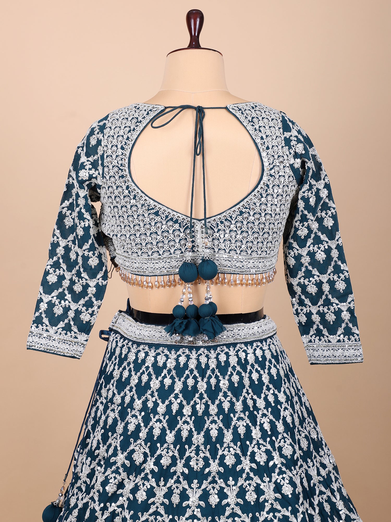 Enchanting Kerosene Blue Georgette Lehenga For Statement Evenings
