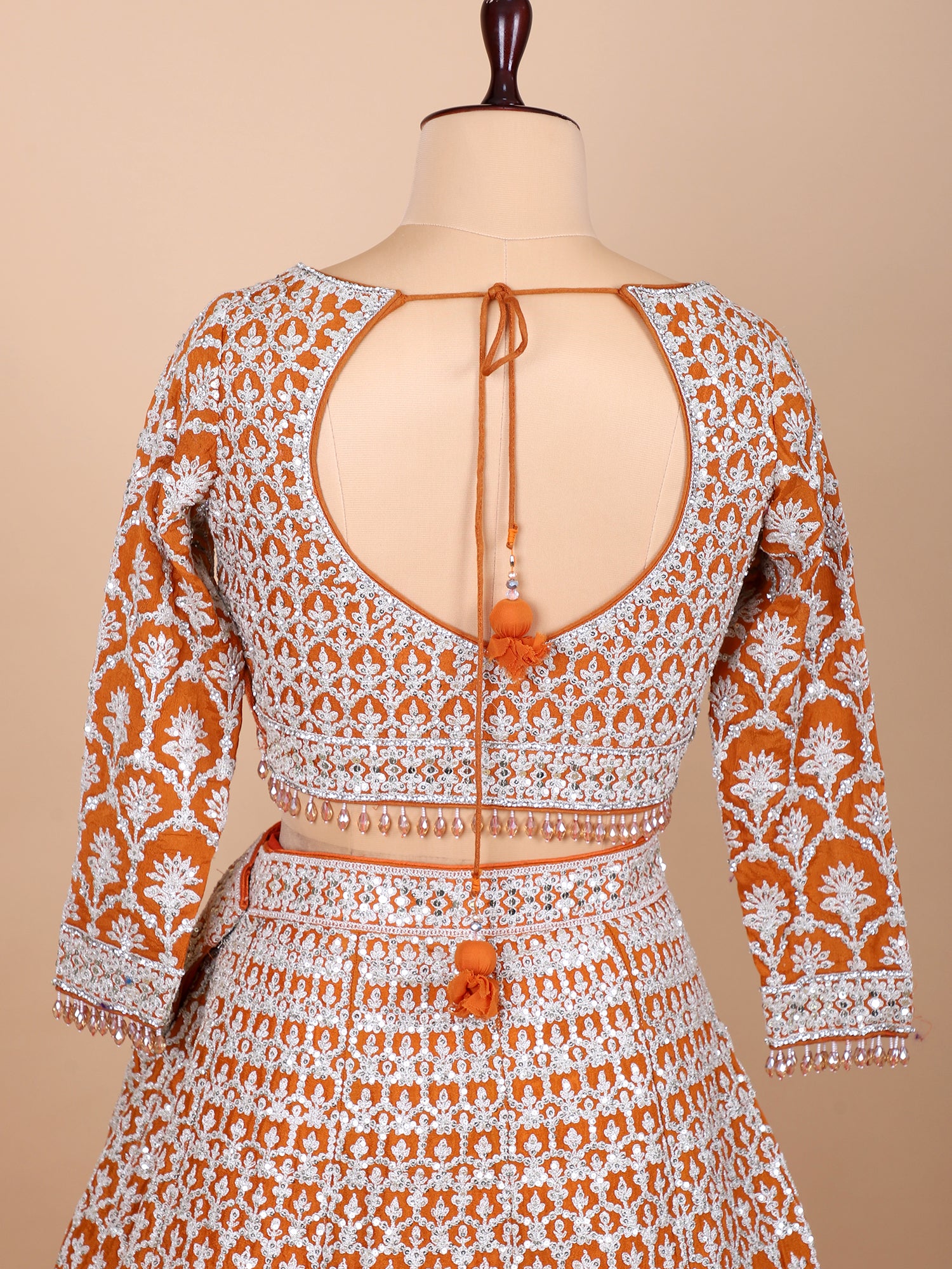 Sunflare Mustard Orange Georgette Lehenga