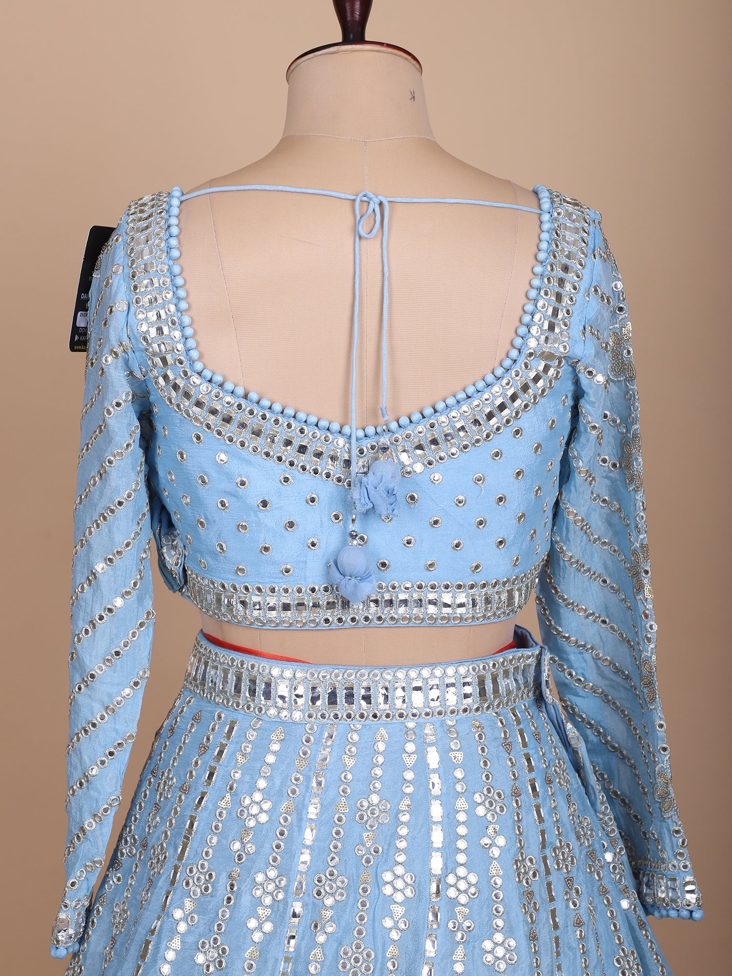 Designer Ice Blue Lehenga With Embroidered Detailing
