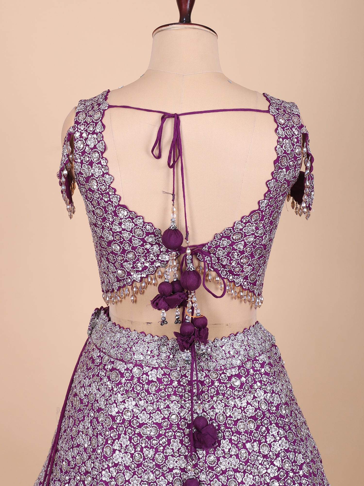 Designer Purple Thread Work Lehenga Ensemble