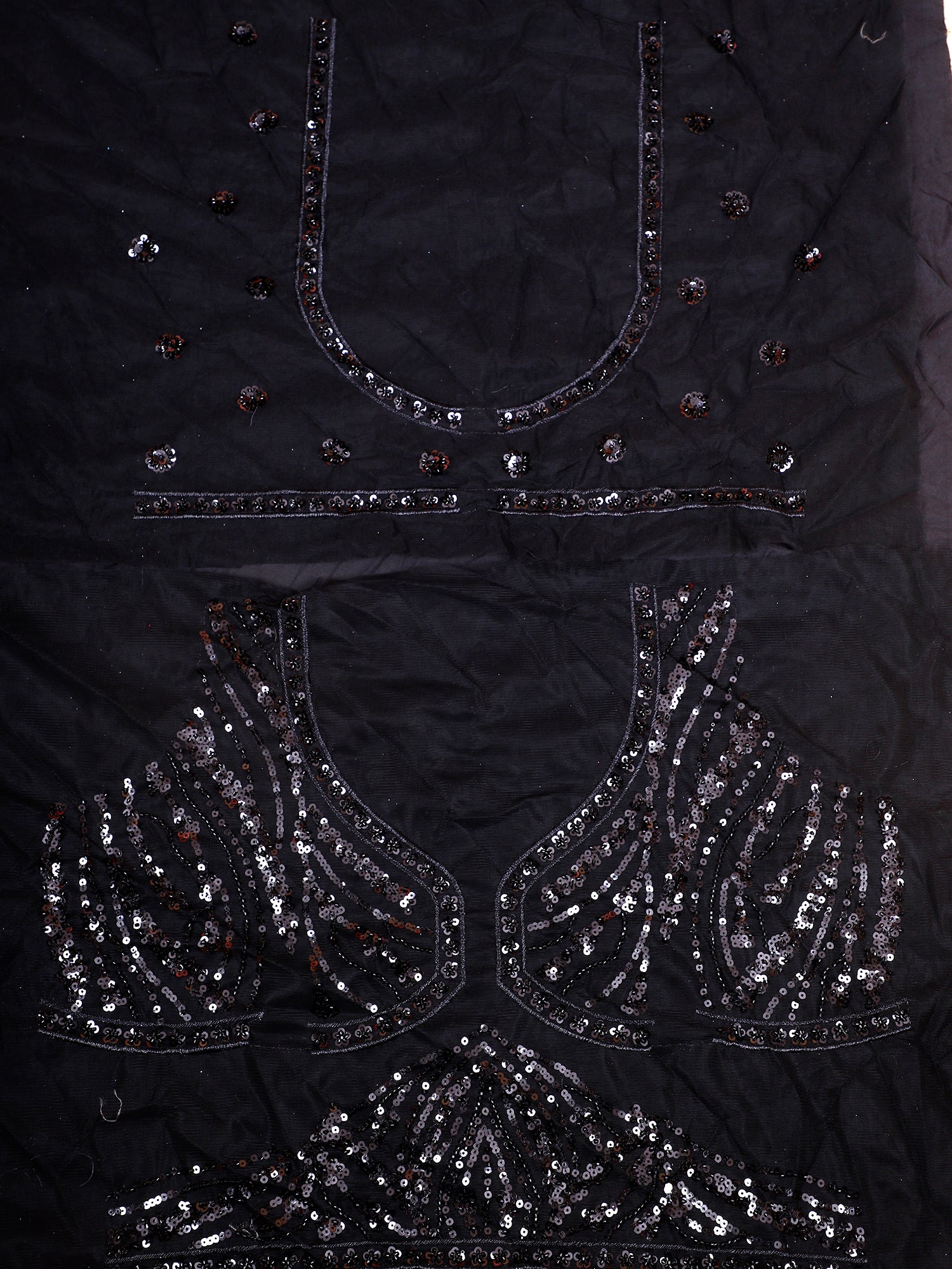 Black Net Designer Lehenga With Sequins & Cut Dana