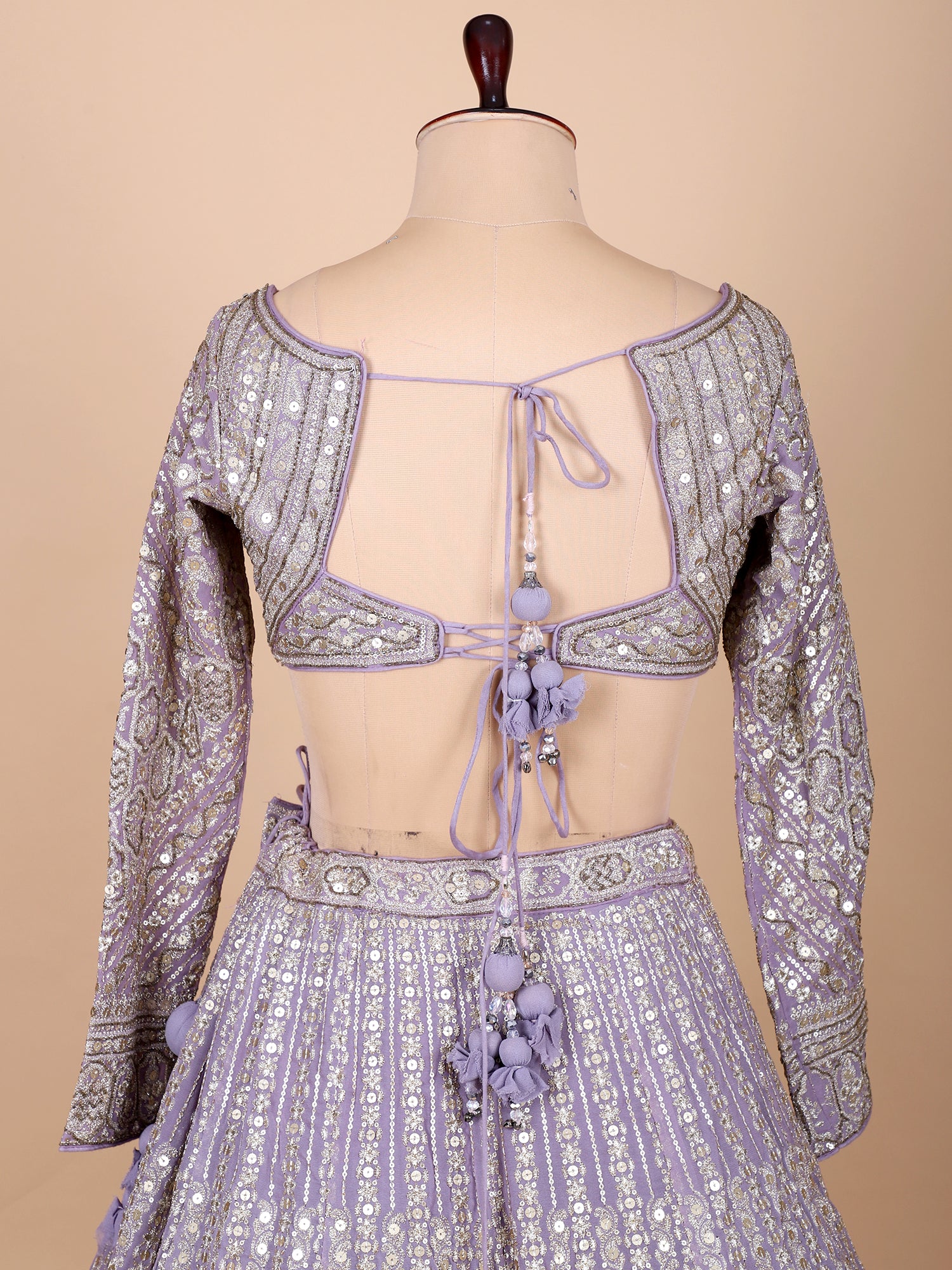 Soft Lavender Lehenga With Hand Embroidery