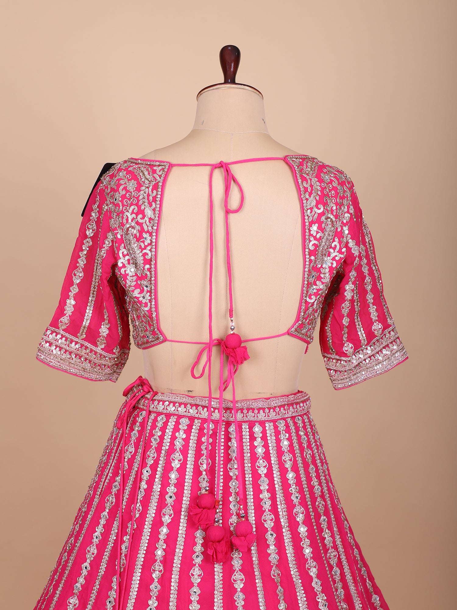 Charming Pink Georgette Lehenga With Embroidery
