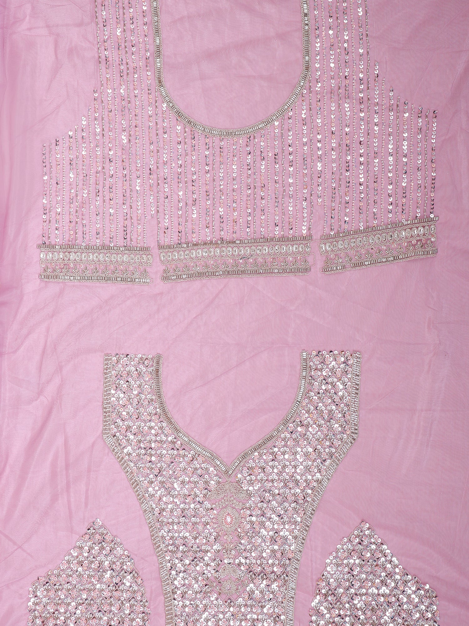 Onion Pink Silk Lehenga With Handwork And Beadwork
