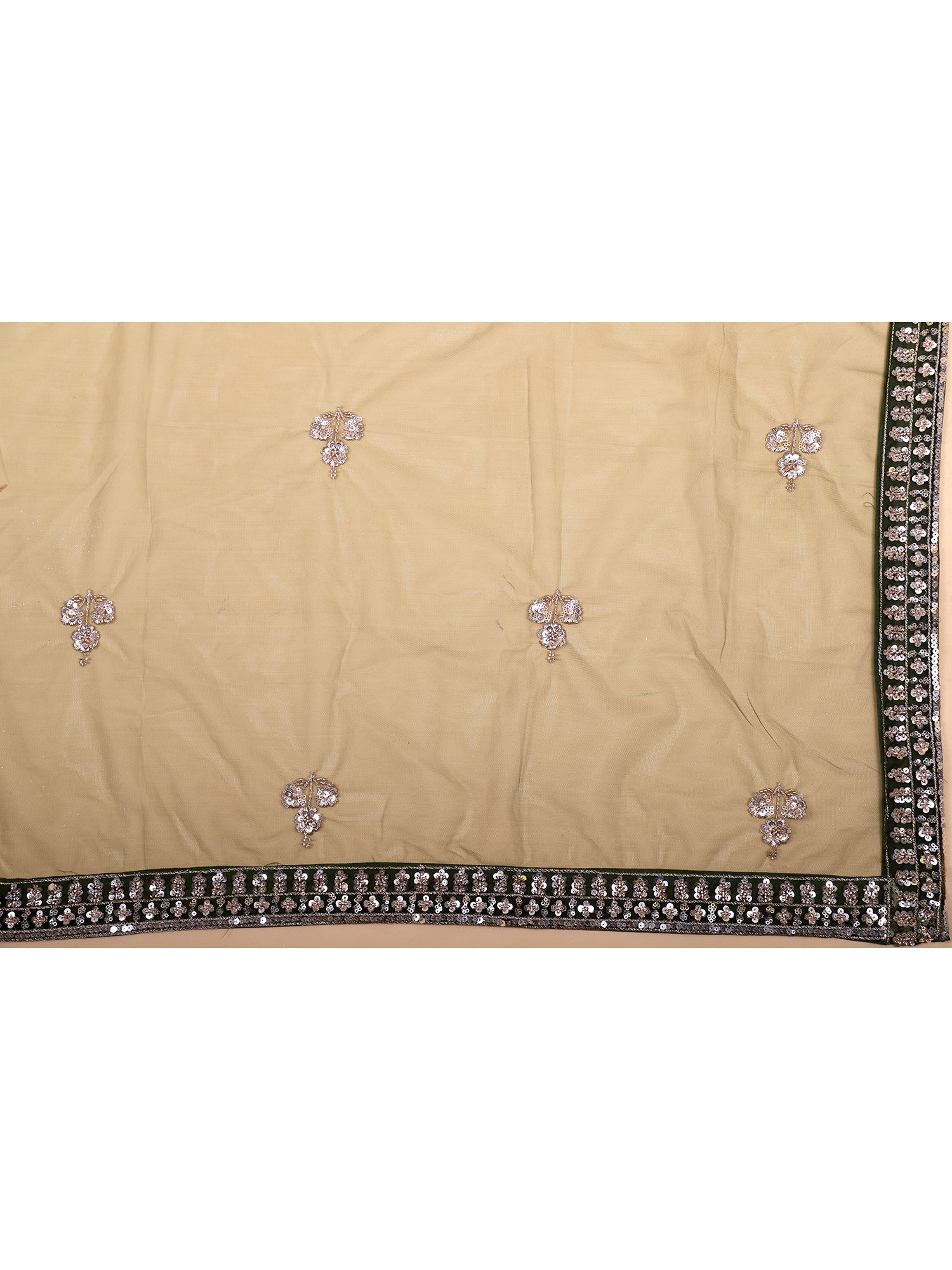 Emerald Aura Mehendi Green Glasscut Handwork Lehenga