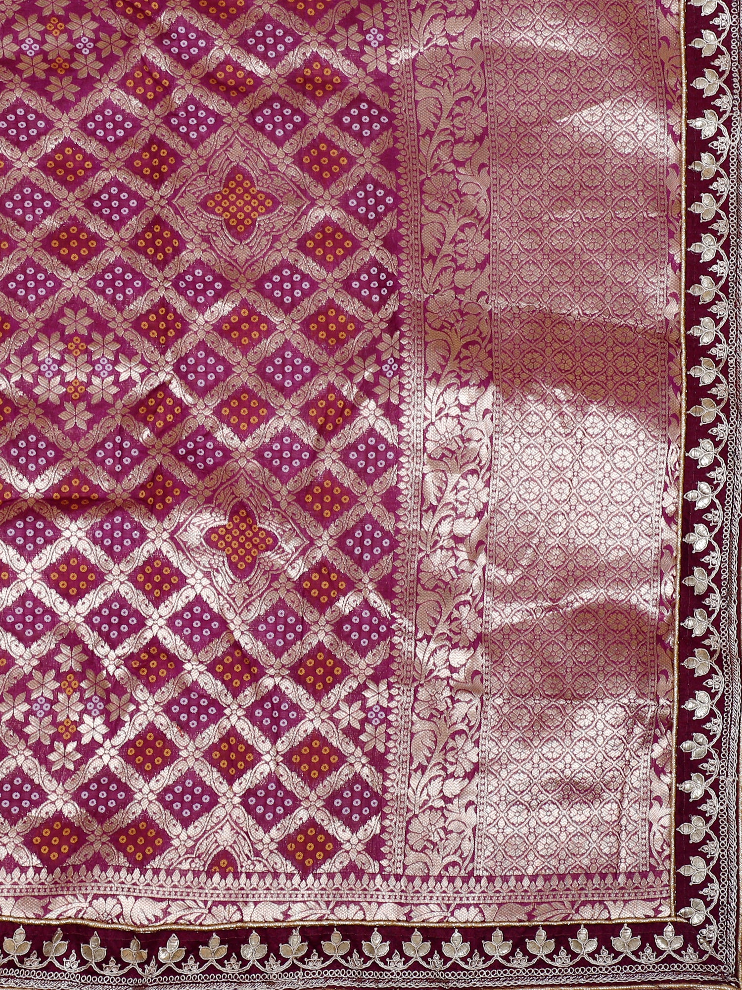 Royal Maroon & Ivory Embroidered Lehenga