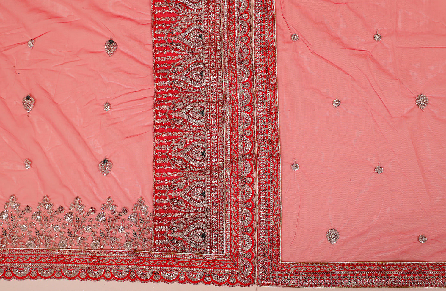 Regal Red Silk With Sequin & Jarkan Lehenga