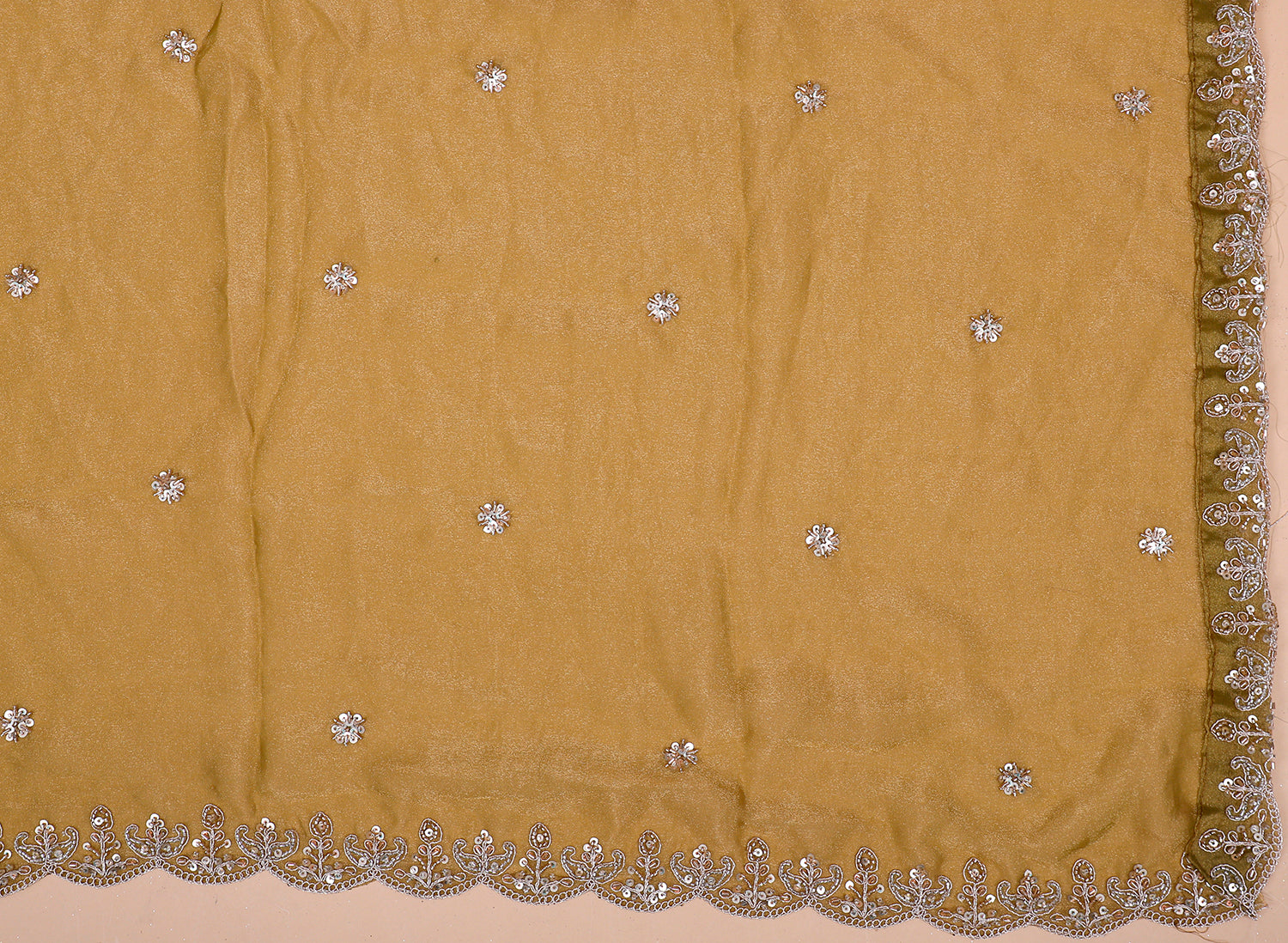 Emerald Green Shimmer Hand Beaded Lehenga