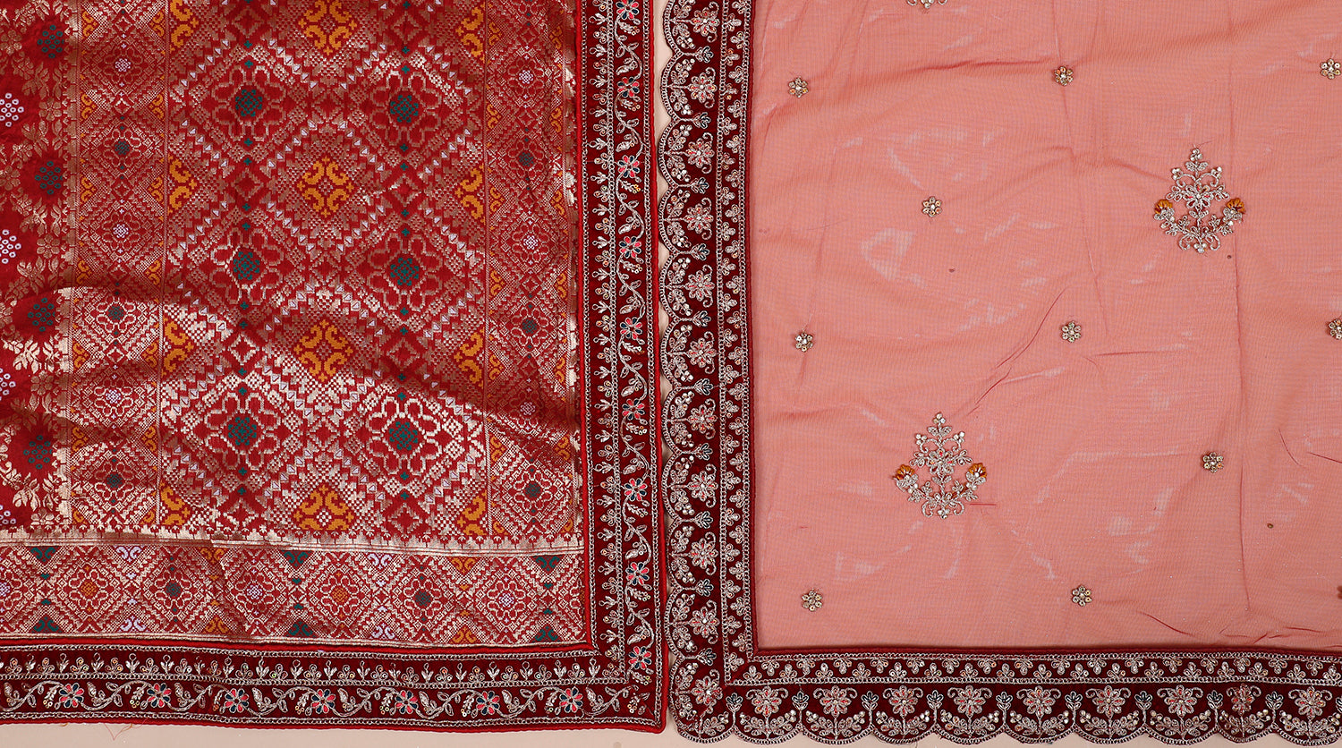 Regal Multi-Color Velvet Bridal Lehenga