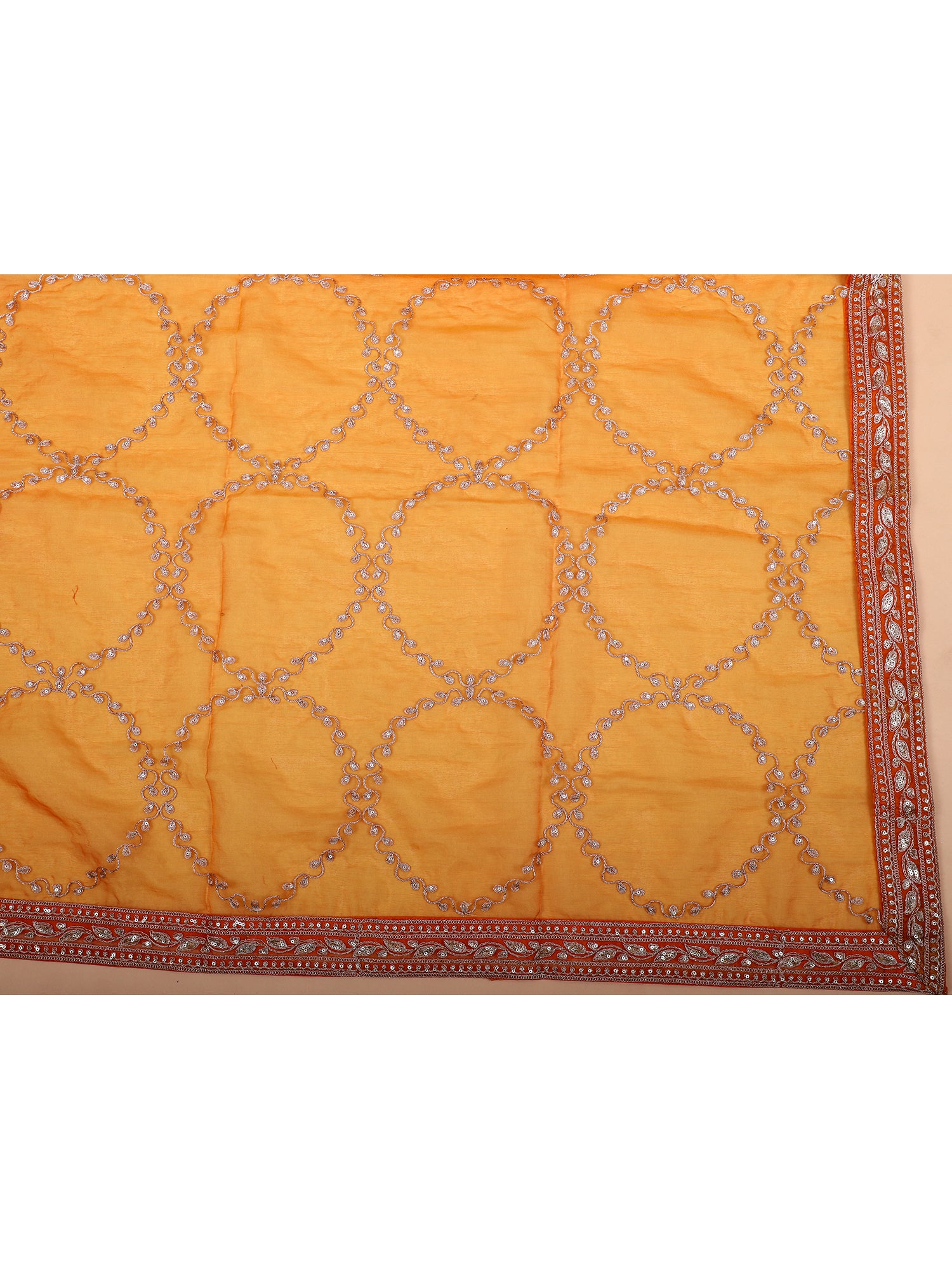 Orange Thread Work Lehenga With Dupatta