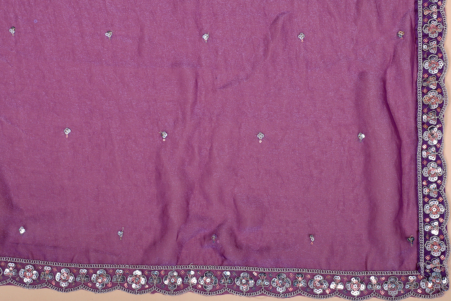 Purple Shimmer Lehenga With Sequins