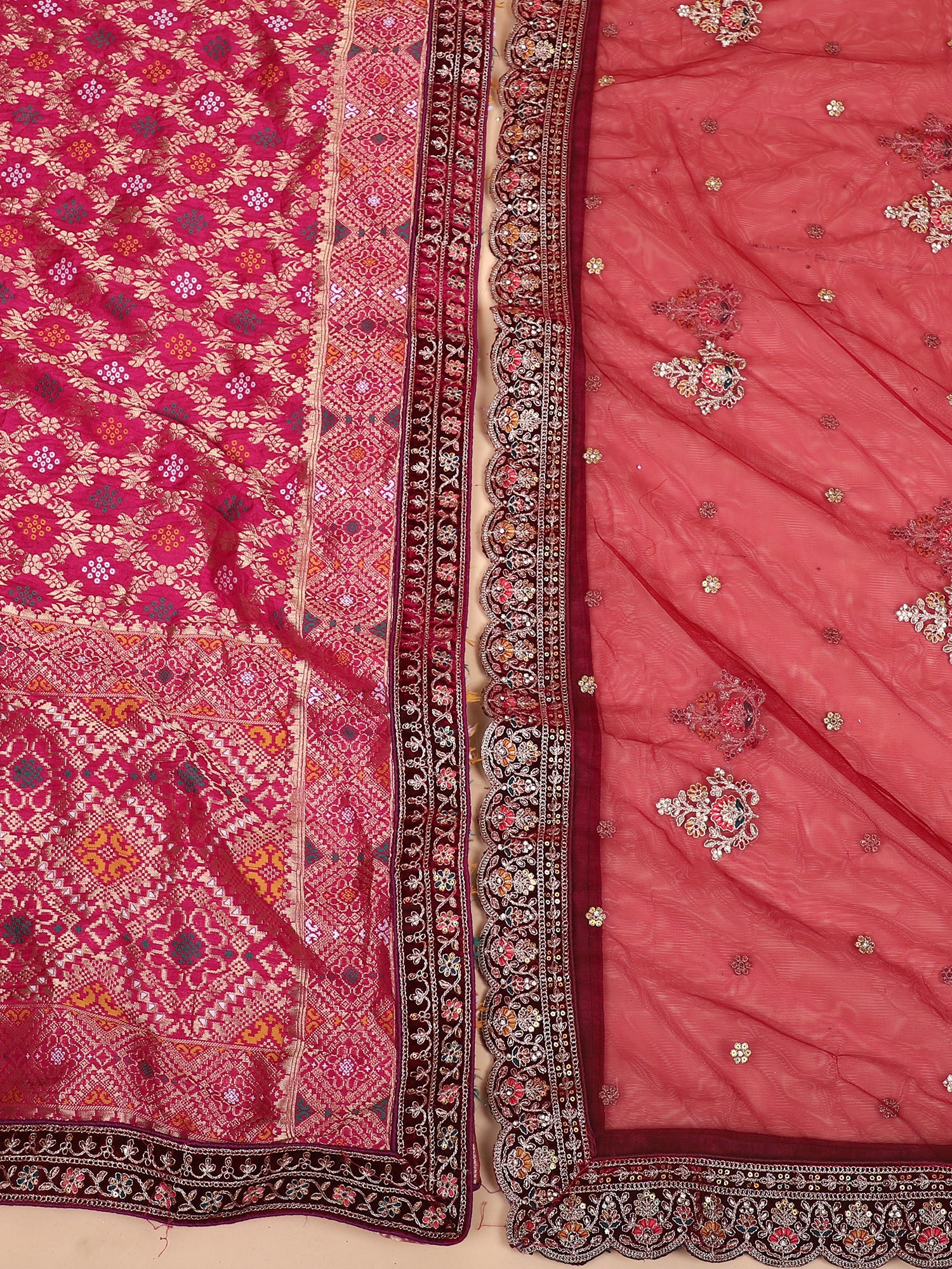 Majestic Maroon Lehenga With Royal Hand Embellishments