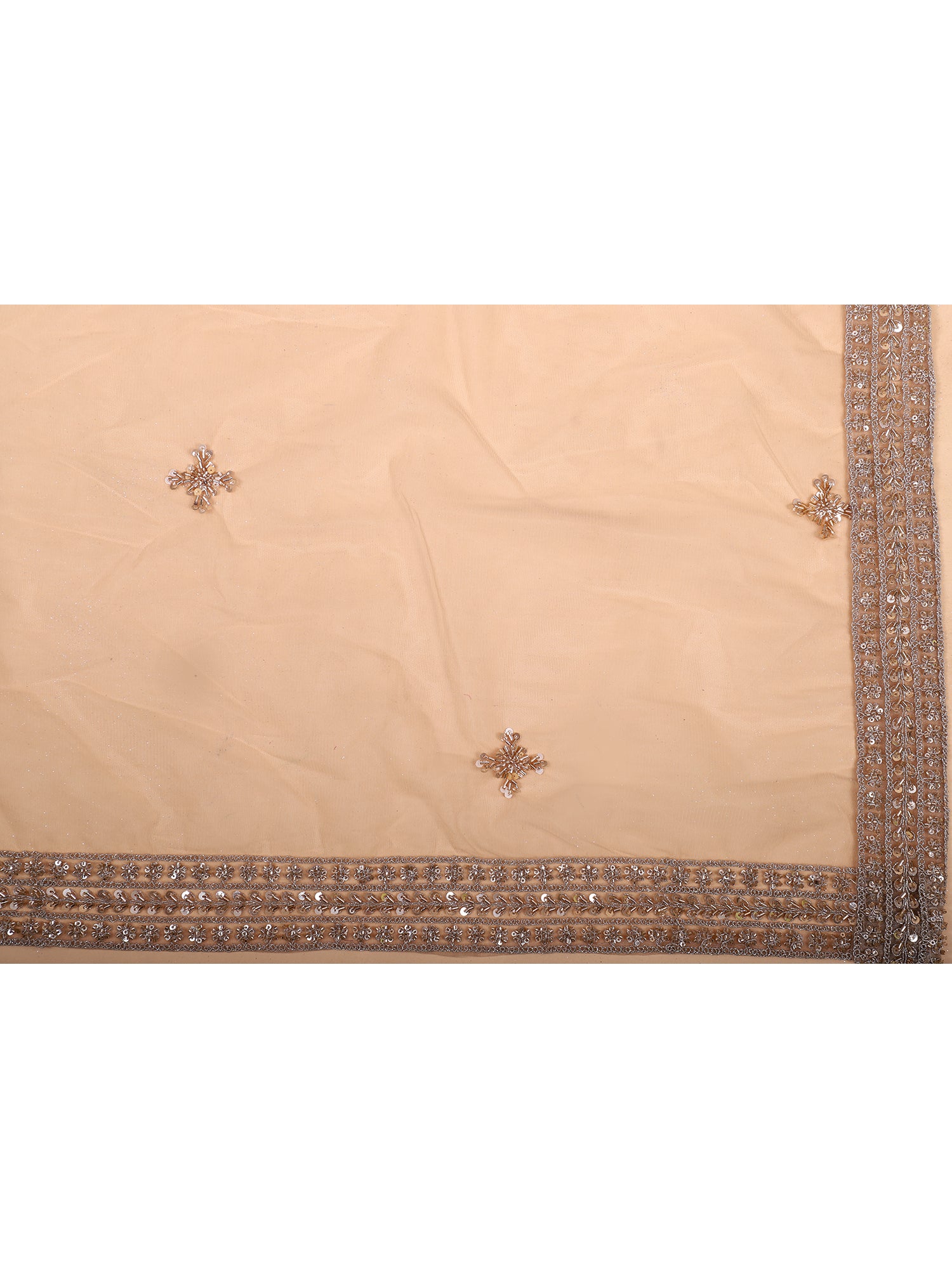 Light Chickoo Glasscut Handwork Lehenga