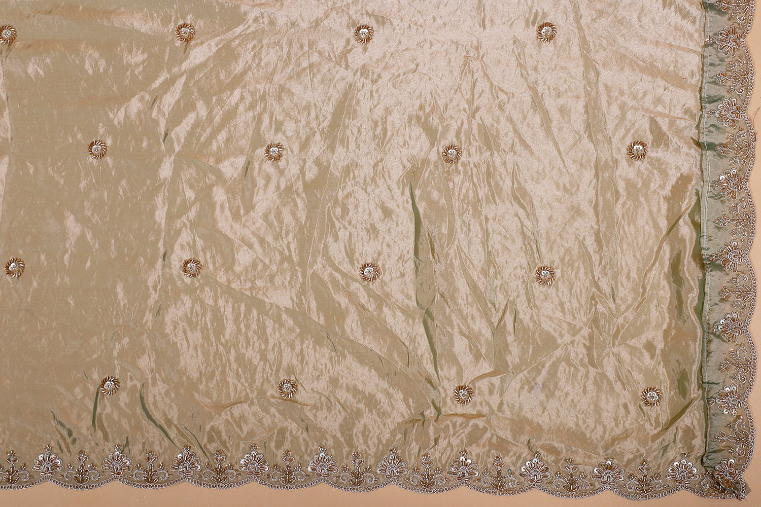 Ocean Green Barbari Hand Beaded Lehenga