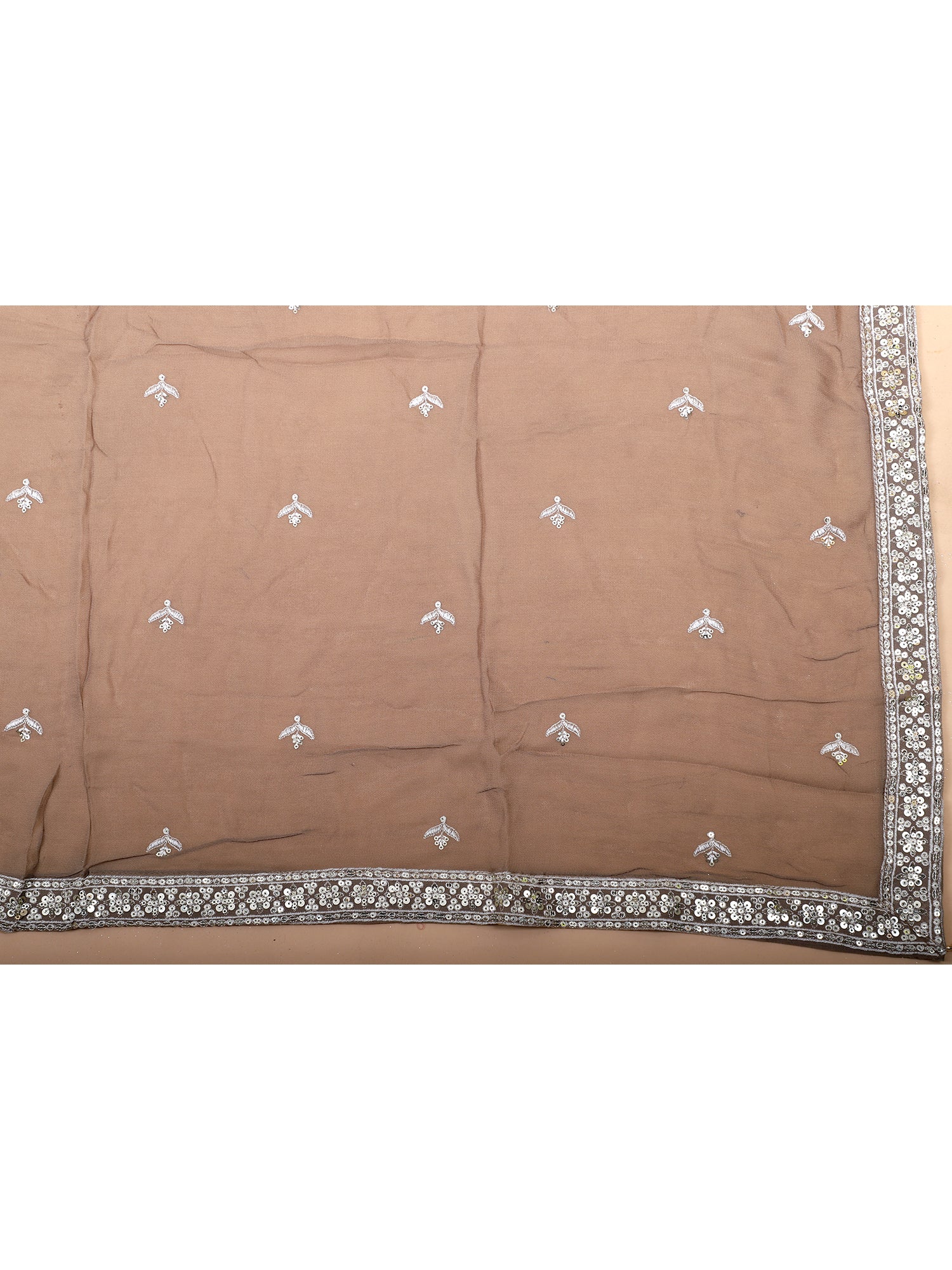 Desert Glow Chickoo Threadwork Lehenga