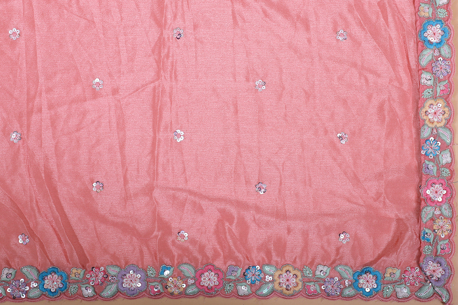 Pink Chinon Lehenga With Jarkan Work