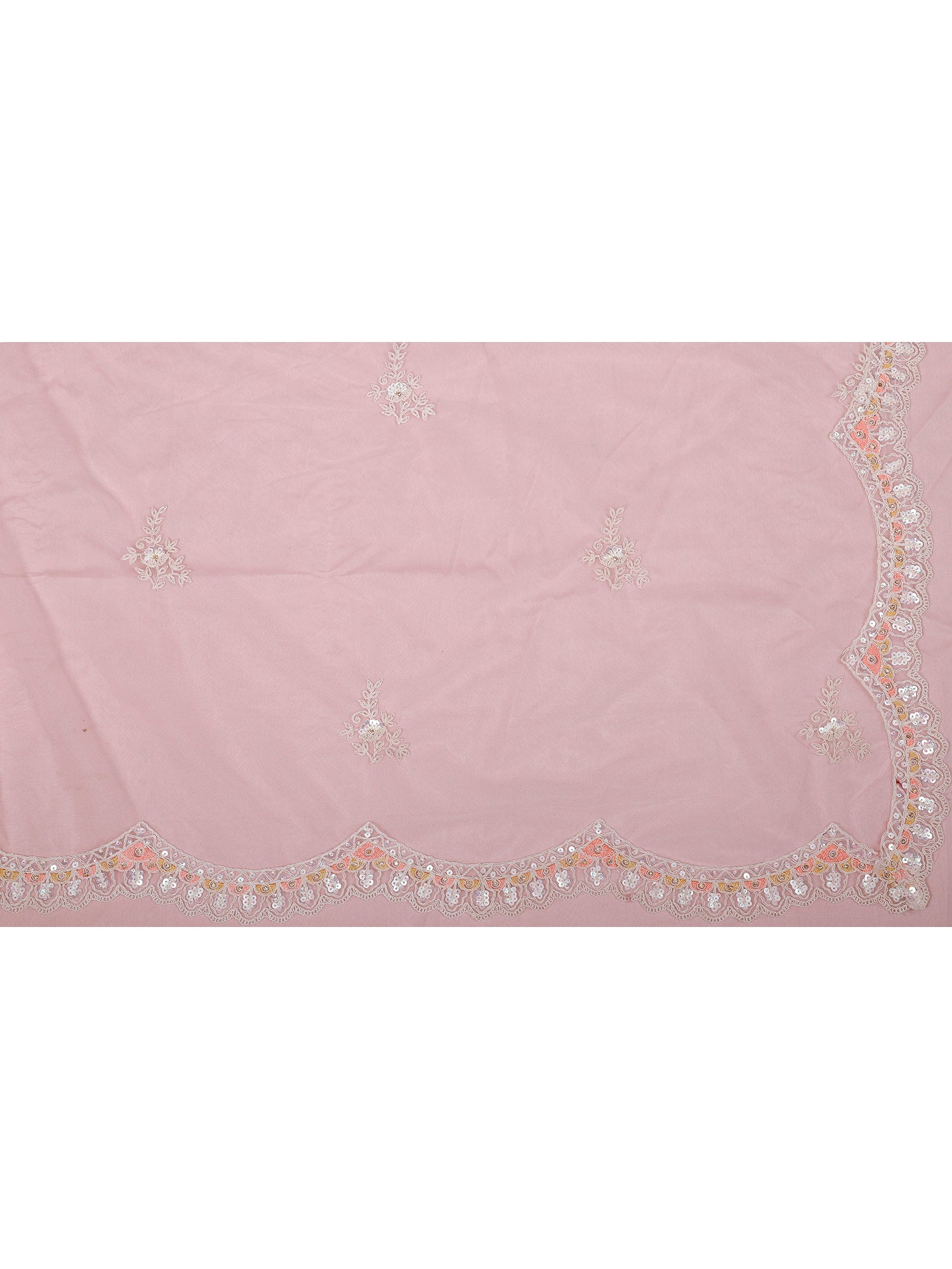 Baby Pink Net Lehenga With Diamond