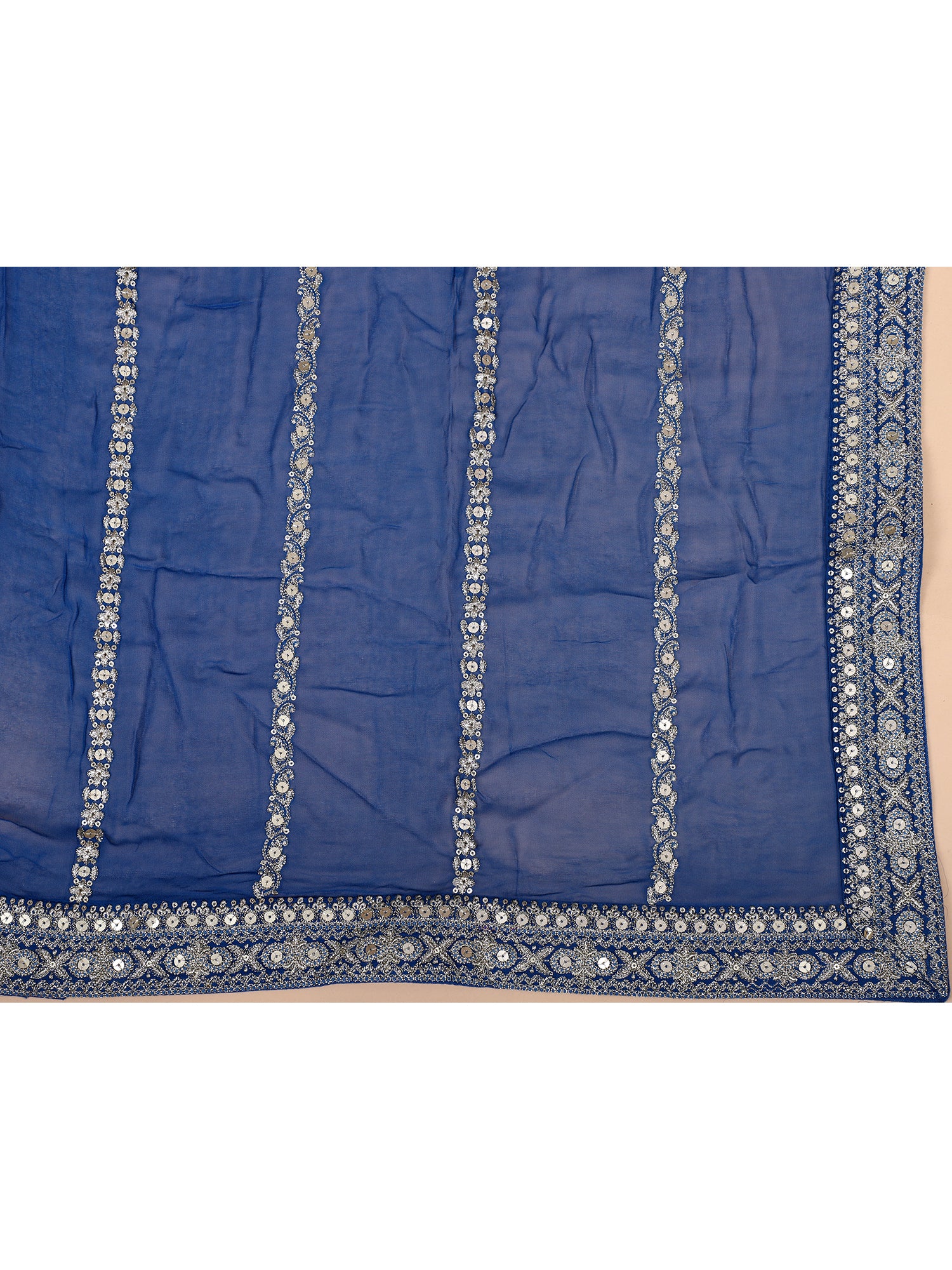 Sophisticated Dark Blue Georgette Lehenga For Special Events